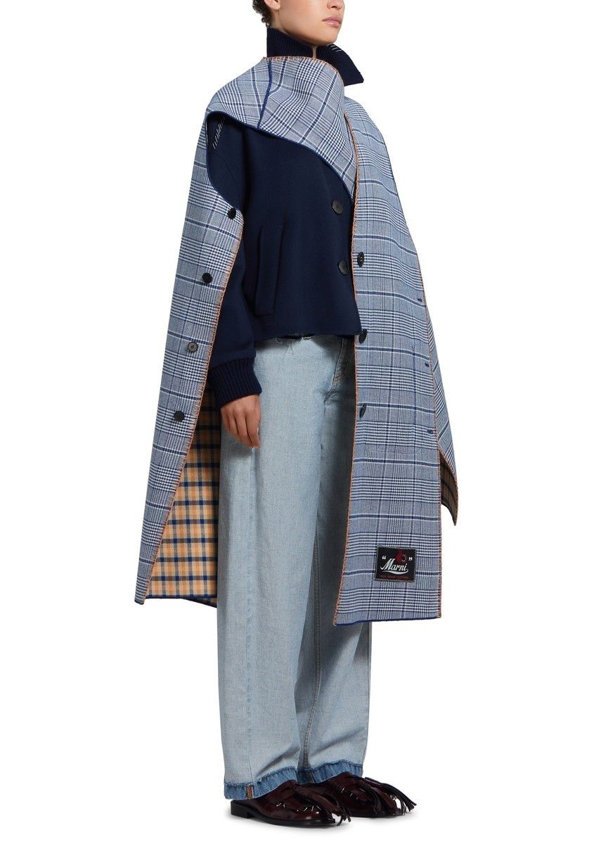 Marni o1w1db10125 Long Reversible Wool Gilet in Sky Blue Size L / US 10 / IT 46 - 4 Thumbnail