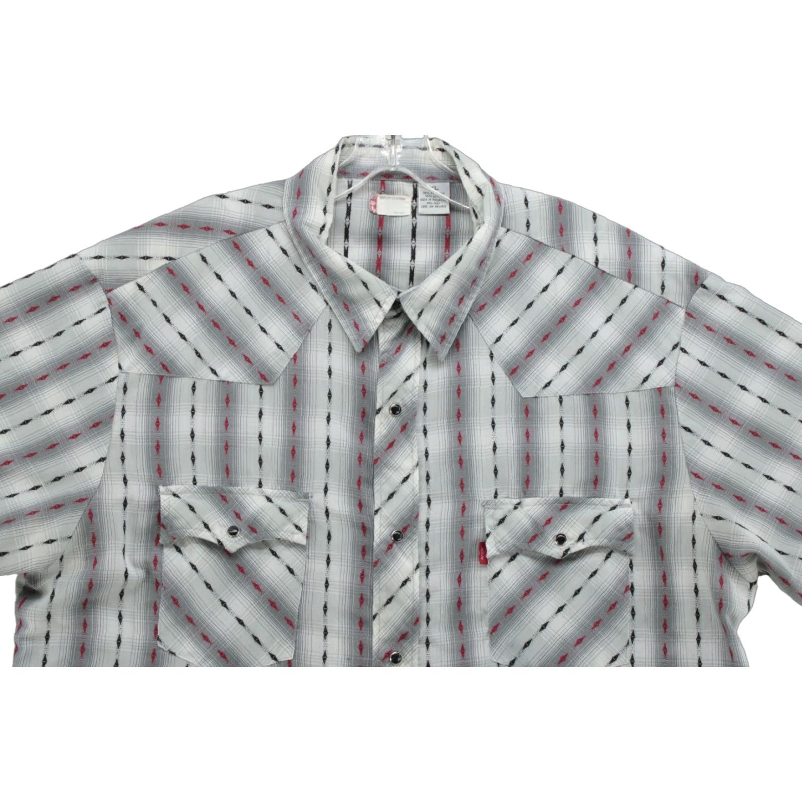 Levi's VINTAGE Levi's Shirt Mens XL Pearl Snap Diamond striped Western Cowboy Ranchwear Shirt Size US XL / EU 56 / 4 - 1 Thumbnail