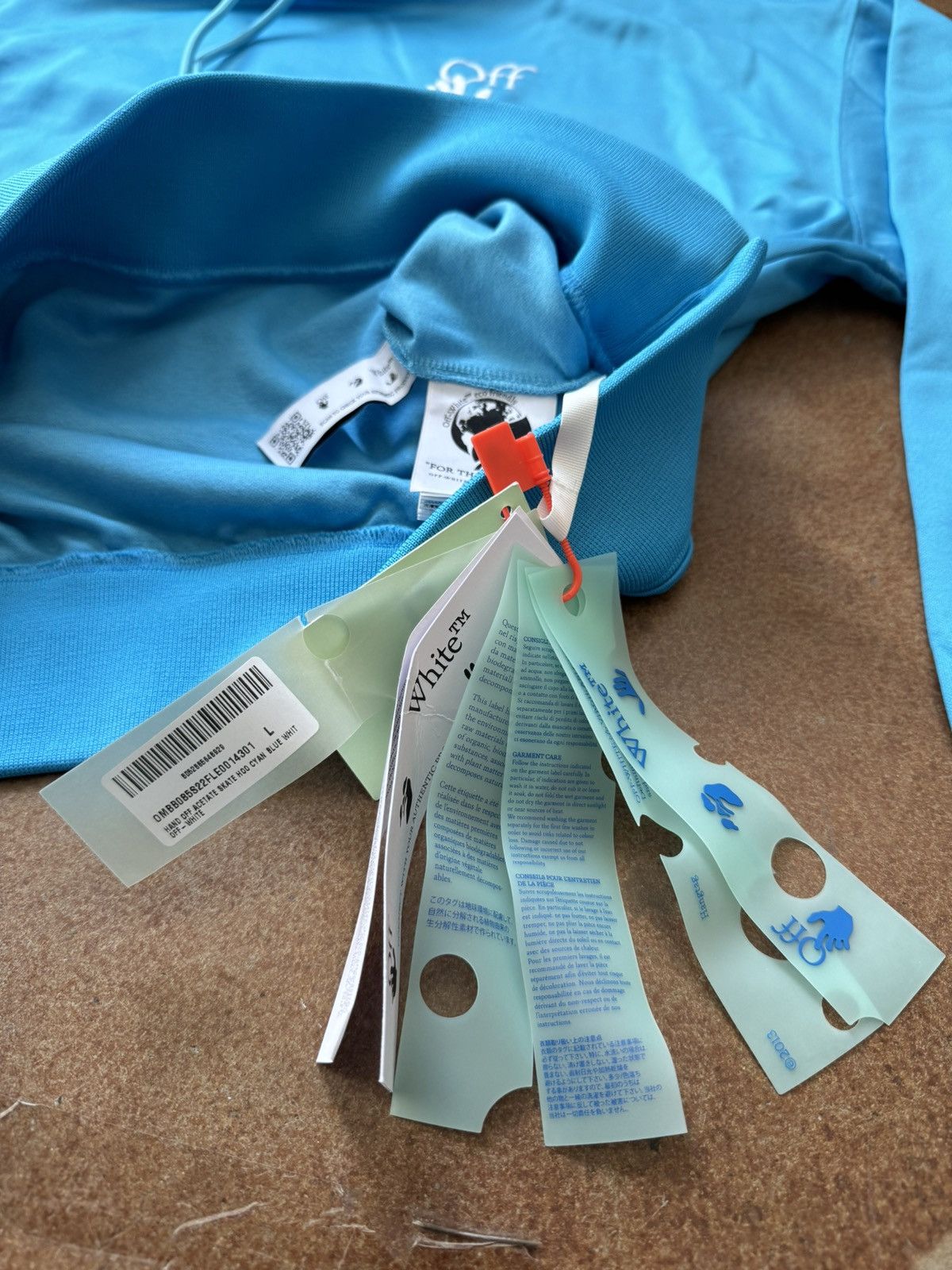 Off-White Off-White Hand Logo Hoodie Blue Large Size US L / EU 52-54 / 3 - 5 Thumbnail