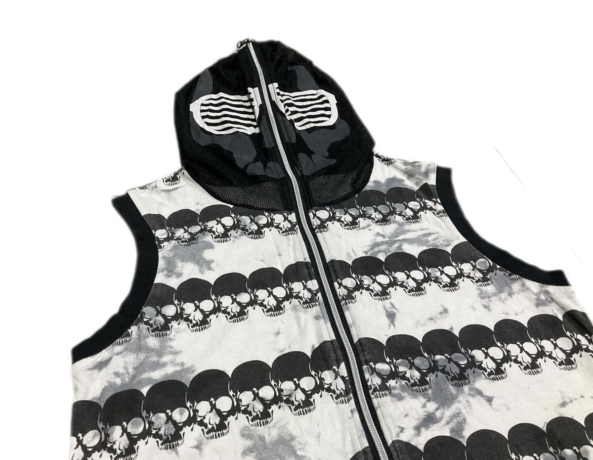 🔥Sick Y2K Japanese Skull Vest Skeleton Mask Full Zip Hoodie