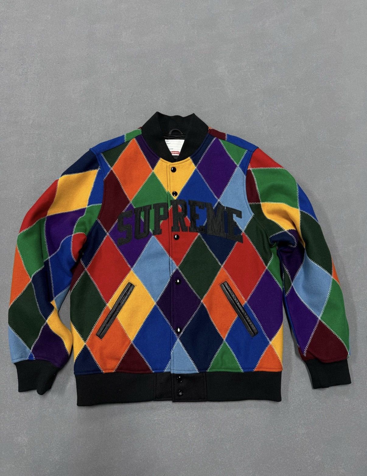 Supreme Supreme Harlequin Wool Varsity Jacket Size US L / EU 52-54 / 3 - 1 Thumbnail