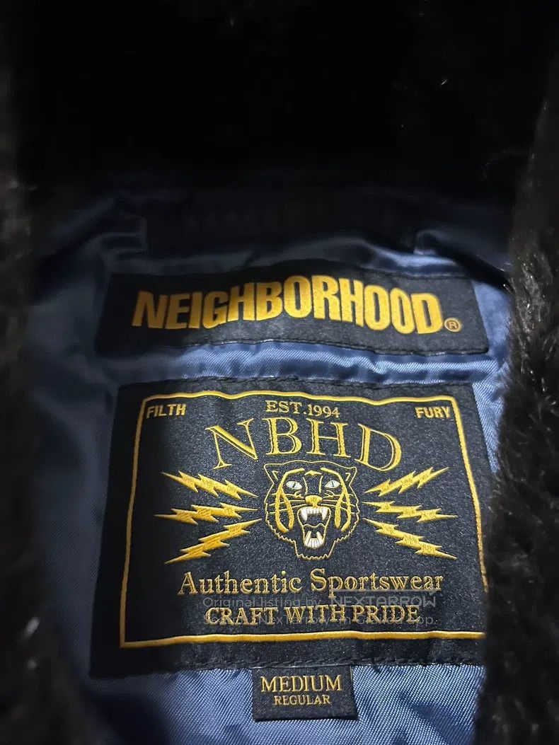 Neighborhood Neighborhood Fleece Lined Flight Jacket with Fur Collar Size US M / EU 48-50 / 2 - 2 Thumbnail