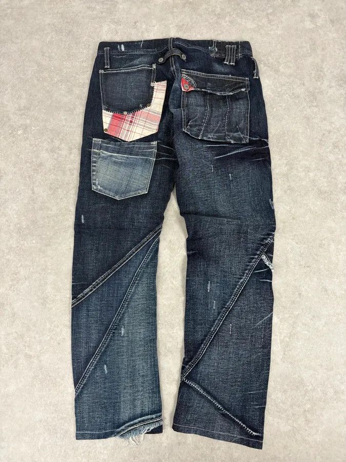 Marithe + Francois Girbaud 2000s Marithé + François Girbaud Blue Deconstructed Denim Jeans Size US 30 / EU 46 - 8 Thumbnail