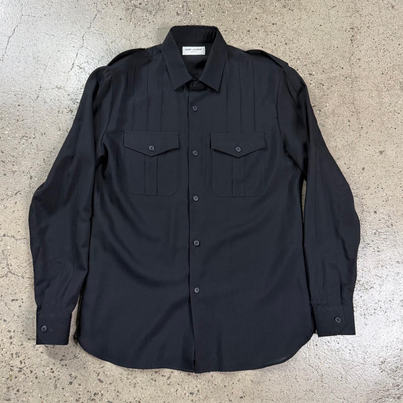 Saint Laurent Paris Saint Laurent Pleated Shirt Size US M / EU 48-50 / 2 - 1 Thumbnail