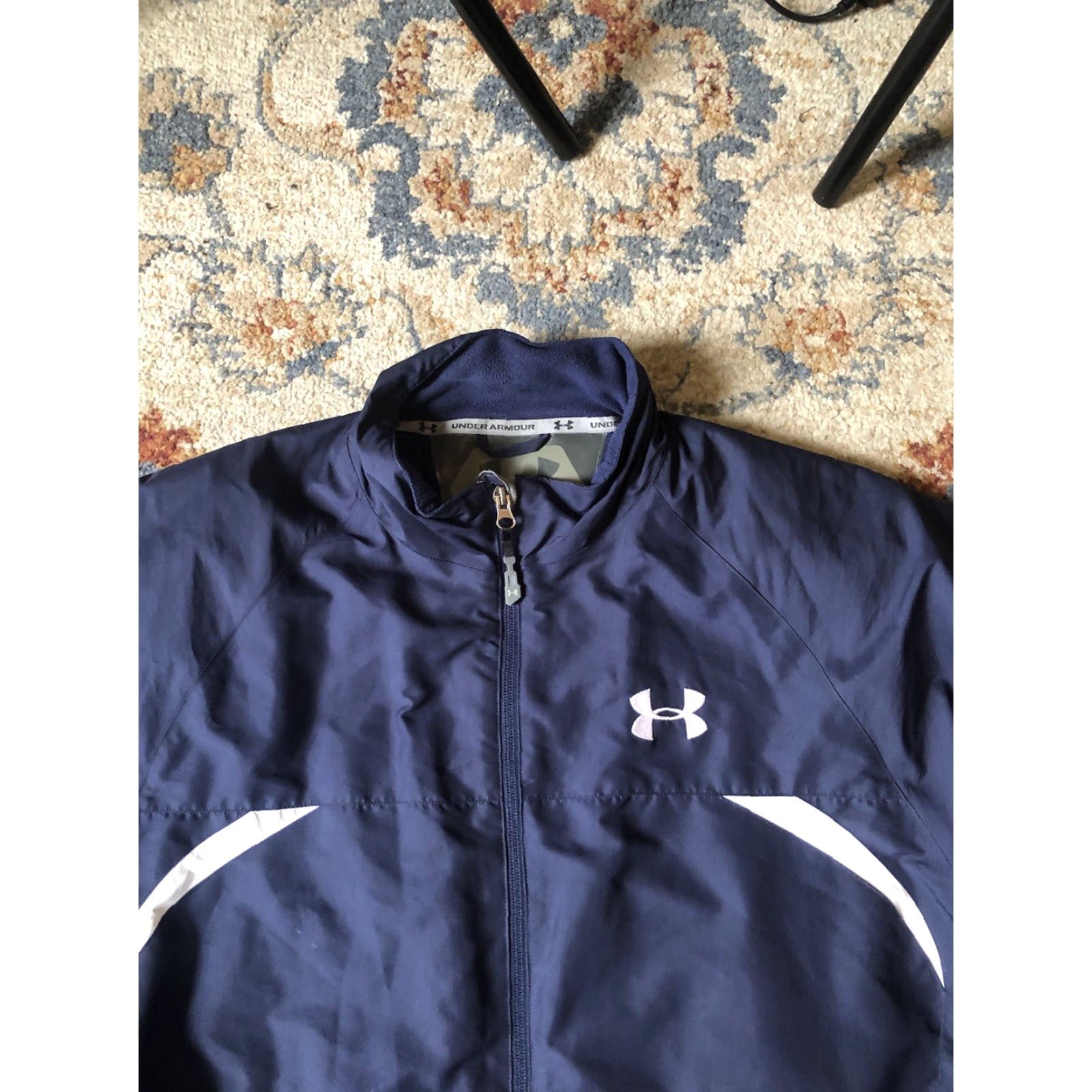 Under Armour UA UNDER ARMOUR MEN Performance JACKET FULL ZIP L NAVY BLUE FLEECE LINED Size US L / EU 52-54 / 3 - 2 Thumbnail
