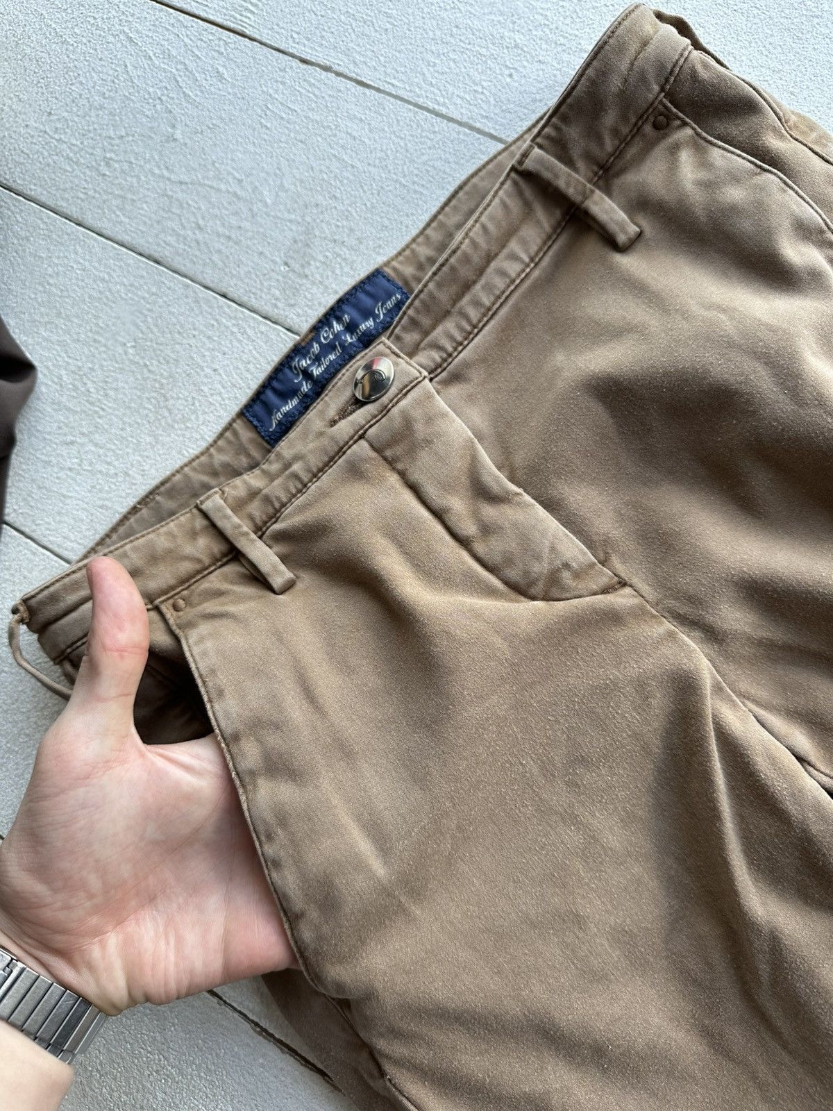 Jacob Cohen 🚨RARE JACOB COHEN LUXURY BROWN BEIGE PANTS OLD MONEY ITALY Size 25" / US 0 / IT 36 - 8 Thumbnail