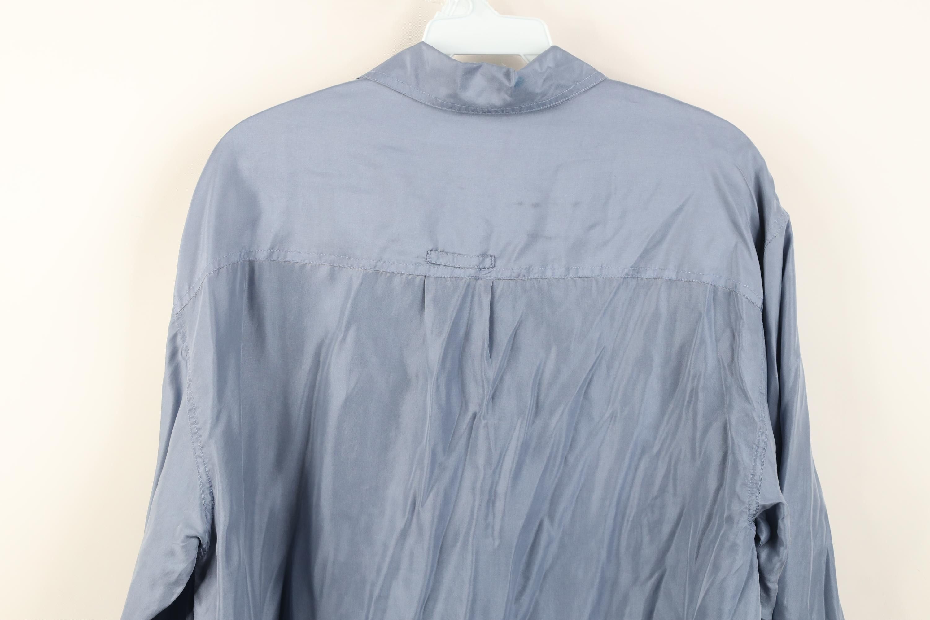 Vintage Vintage 90s Streetwear Baggy Silk Collared Button Shirt Blue Size US M / EU 48-50 / 2 - 11 Thumbnail