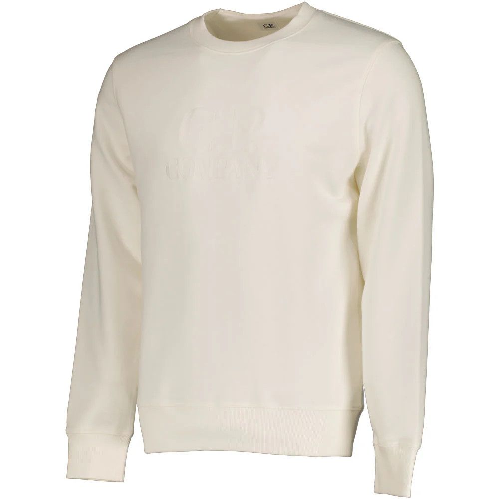 C.P. Company o1y1224 Logo Crewneck Sweatshirt in Ivory Size US XL / EU 56 / 4 - 2 Thumbnail