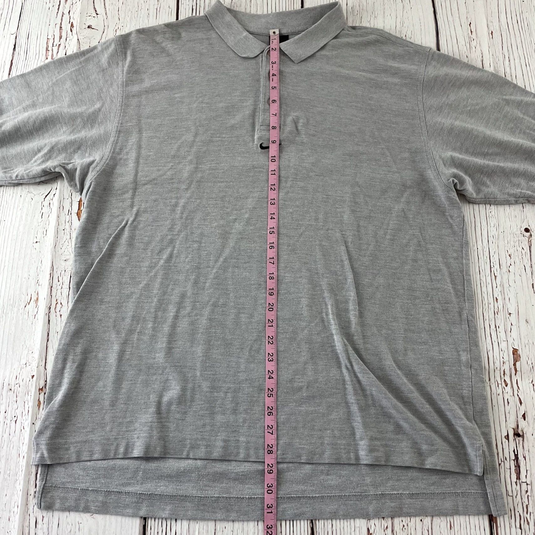 Nike VINTAGE Nike Center Check Short Sleeve Button Front Polo Shirt Mens XL Gray Size US XL / EU 56 / 4 - 5 Thumbnail