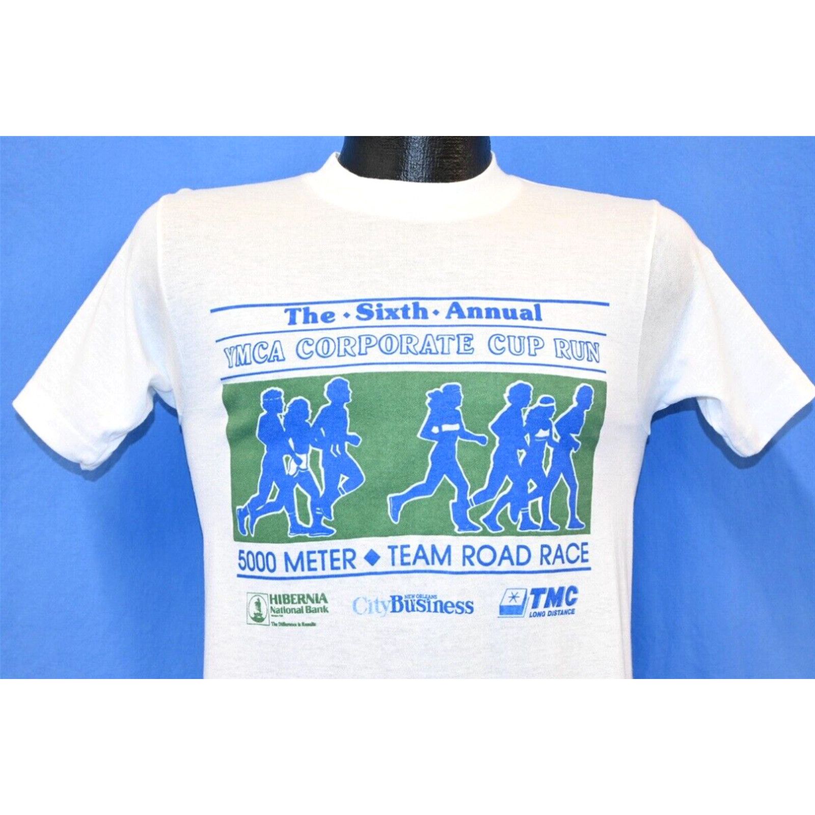 image of Tee Jays VTG 80's Ymca Corporate Cup 5K Run 6Th Annual Team Race New Orleans T-Shirt S in White (Si