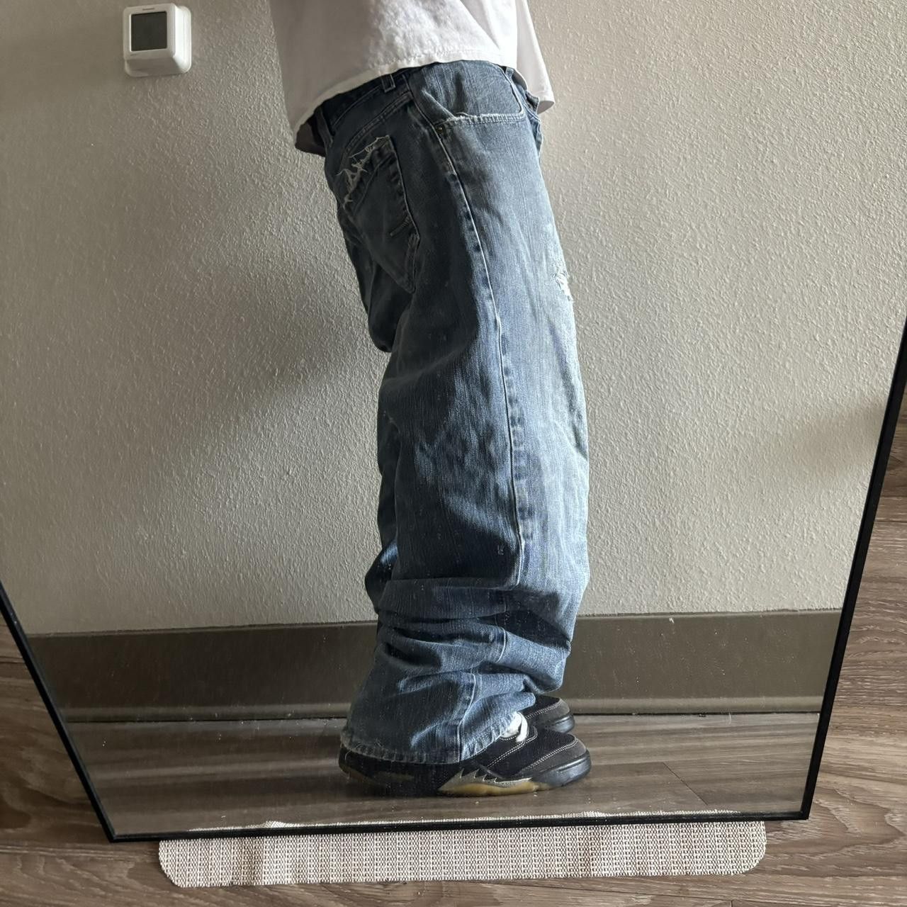 Vintage Crazy Vintage Y2K/2000s Grunge Dark Wash Skater Denim Jeans! 38x30 Size US 38 / EU 54 - 2 Thumbnail