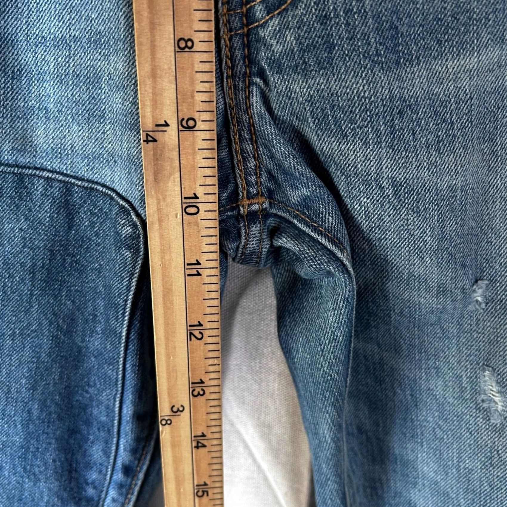 Levi's Levi's 511 Slim Fit Jeans Distressed Patchwork Blue Mens 34x31 Slim Straight Denim Distressed Pockets Patch Repair Size US 34 / EU 50 - 4 Thumbnail