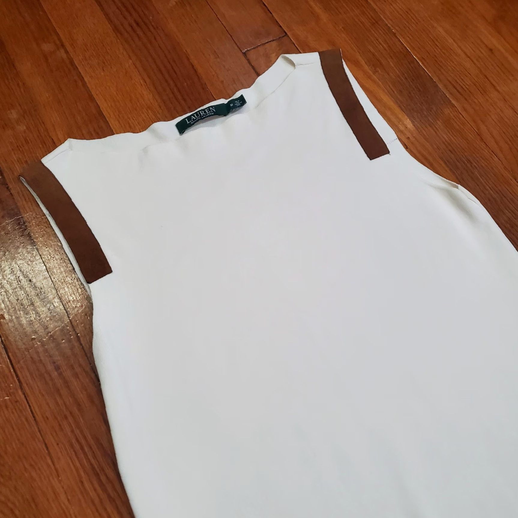 Ralph Lauren Lauren Ralph Lauren Sweater Dress Womens Medium White Sleeveless Tunic Size M / US 6-8 / IT 42-44 - 3 Thumbnail