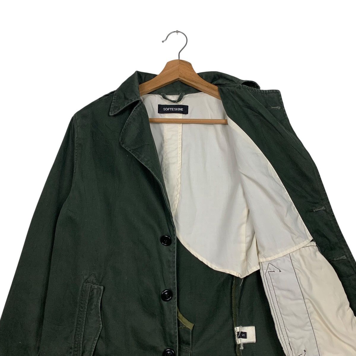 Vintage 90’s SOFTESKINE Olive Green Casual Jacket #2652-C119 Size US S / EU 44-46 / 1 - 9 Thumbnail