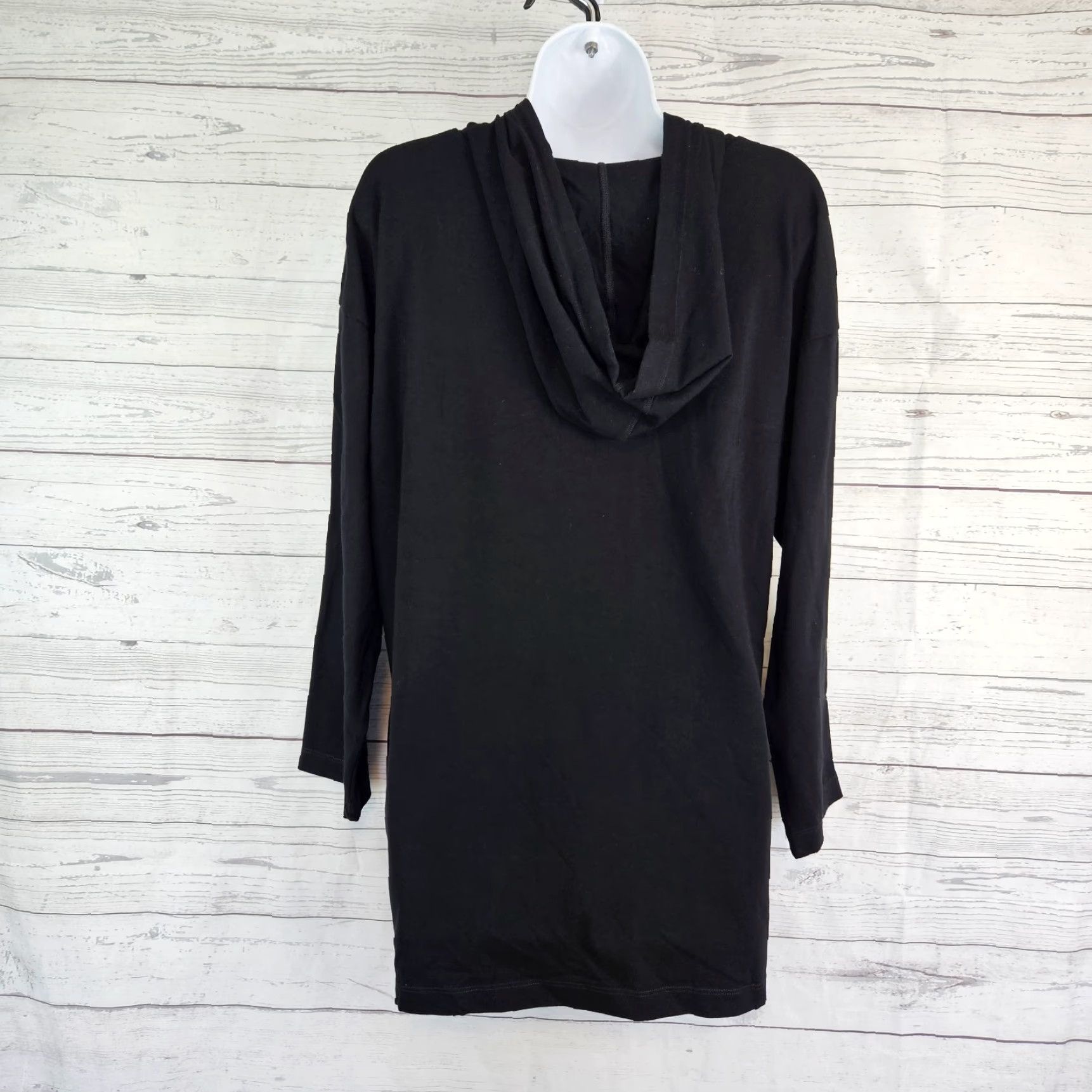 Eileen Fisher Eileen Fisher Womens Hoodie Sz Medium Solid Black Cotton Blend Pullover Lightweight Activewear 90s? Size M / US 6-8 / IT 42-44 - 3 Thumbnail