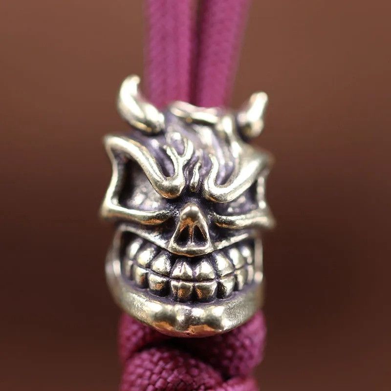 Handmade 3Pcs Devil Skull Knife Beads Paracord Bead Zipper Umbrella Size ONE SIZE - 1 Thumbnail