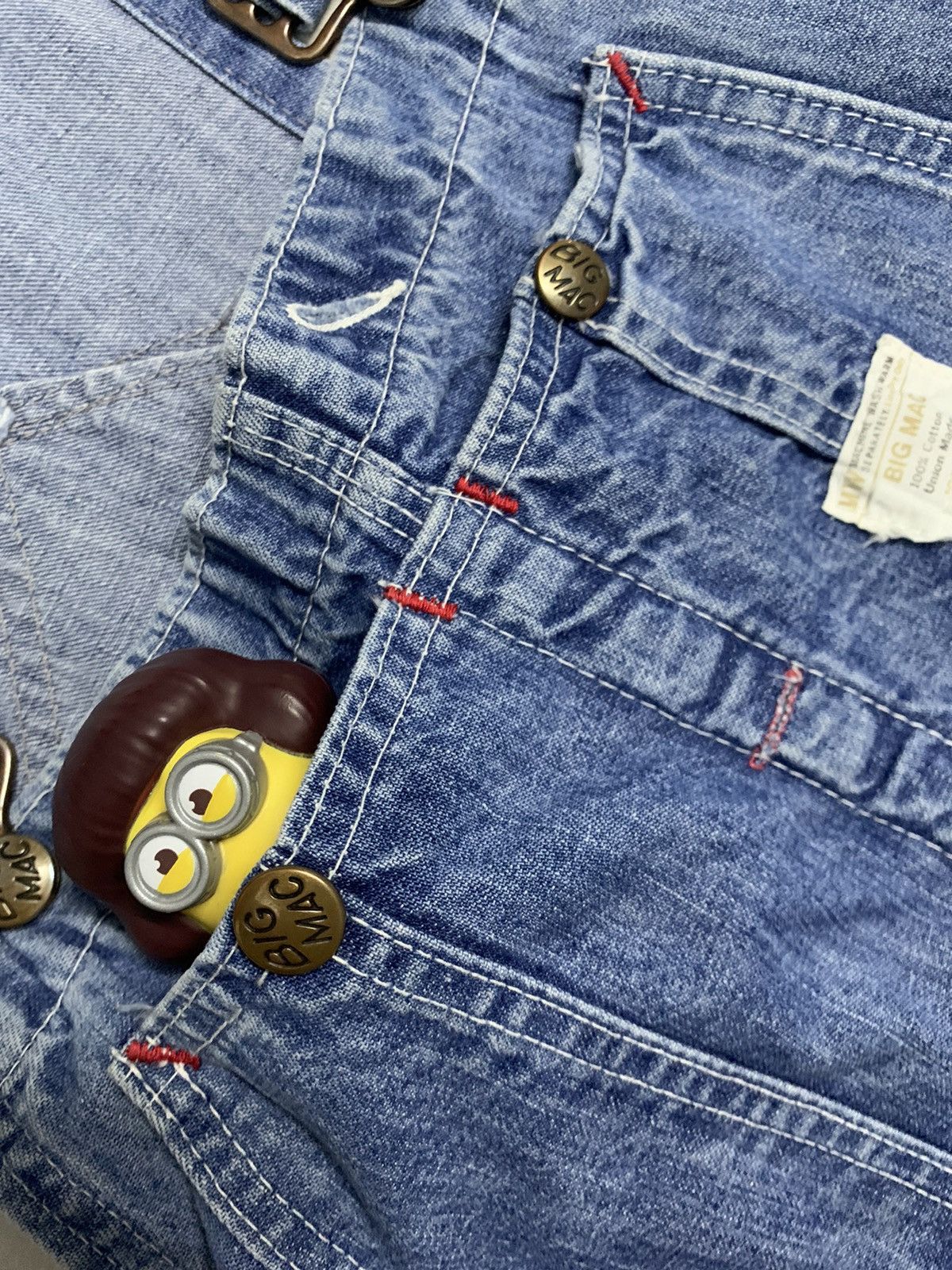 Big Mac Vintage 70s Big Mac Classic Baggy Carpenter Denim Overalls Size US 37 - 7 Thumbnail