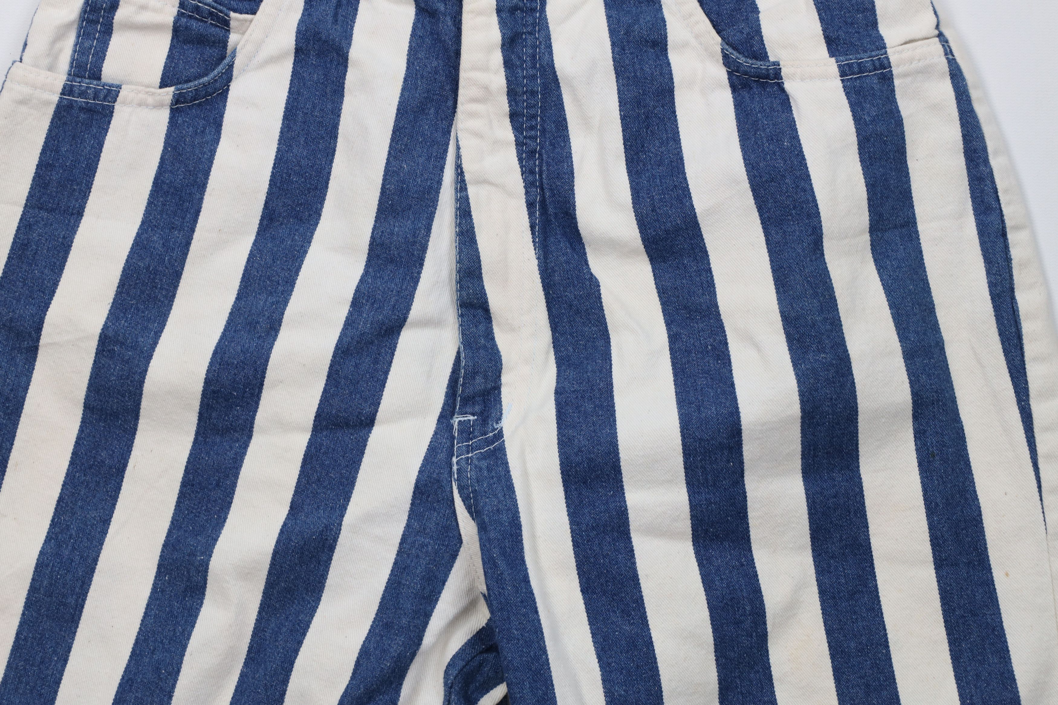 Vintage Vintage 90s Streetwear Baggy Striped Denim Shorts USA Size 28" / US 6 / IT 42 - 3 Thumbnail