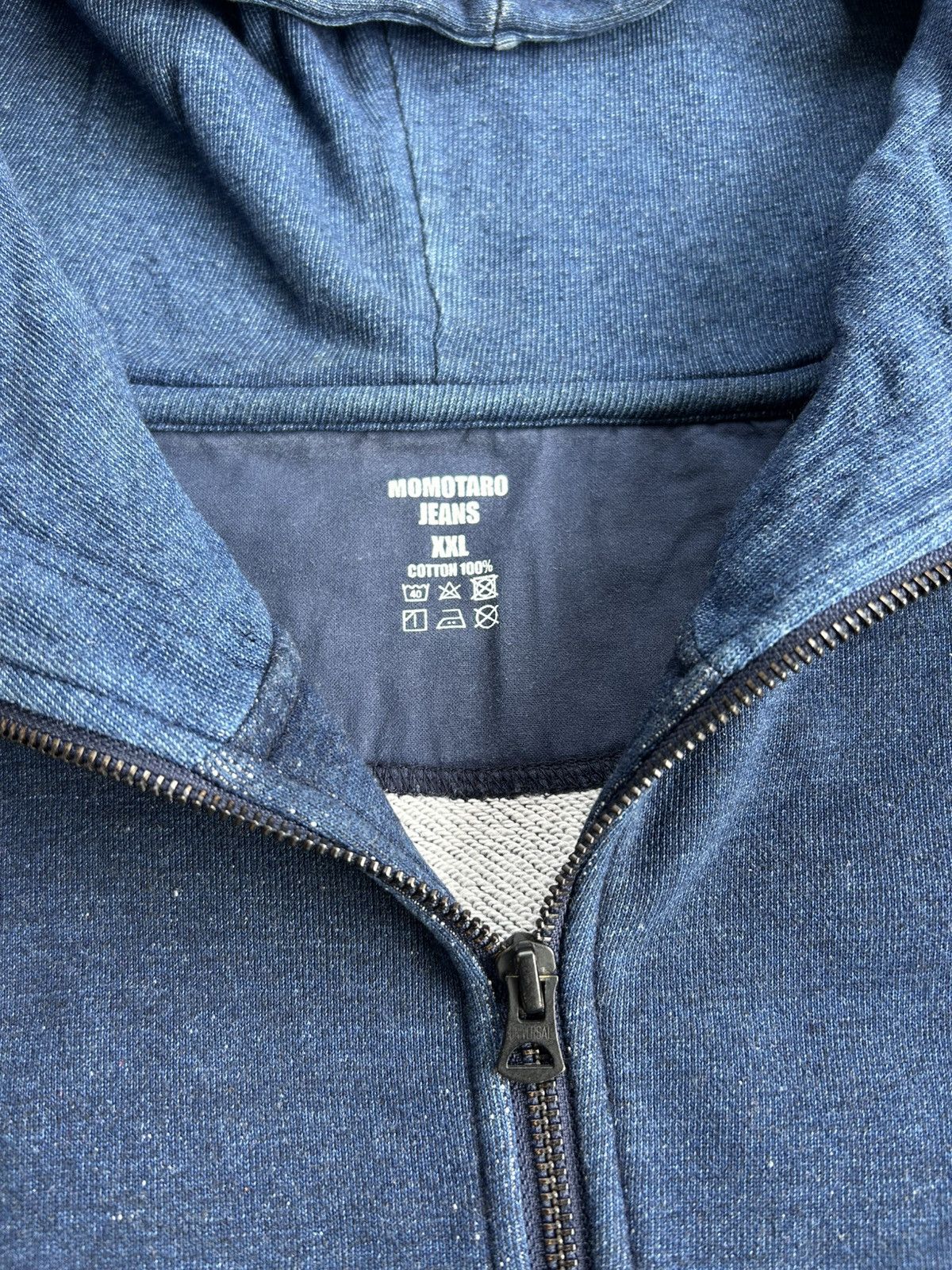 Momotaro Jeans Momotaro Jeans Indigo-dyed Full-zip Hiodie Size US XXL / EU 58 / 5 - 6 Thumbnail