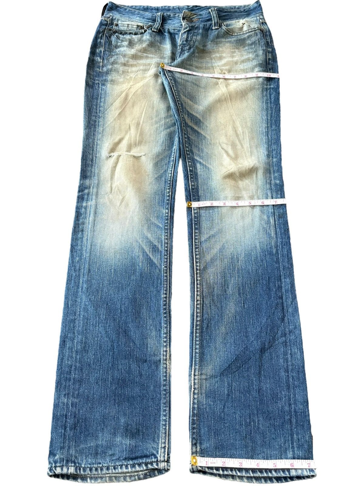 If Six Was Nine Vintage Murder Licence Punk Studded Mud Wash Distress Jeans Size 31" - 9 Thumbnail