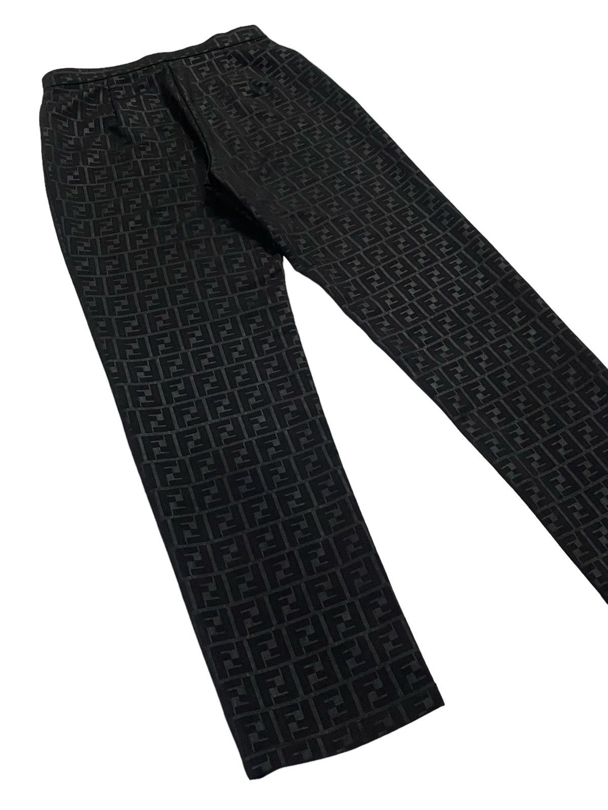 Fendi Vintage Fendi Zucca Monogram Stretch Black Pants Size US 29 - 22 Thumbnail