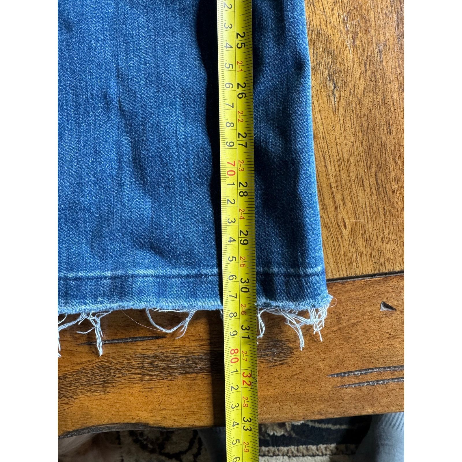 Other Bianco Lian Bootcut Jeans Womens 27 Raw Hem Mid Rise Denim Size 27" / US 4 / IT 40 - 10 Thumbnail
