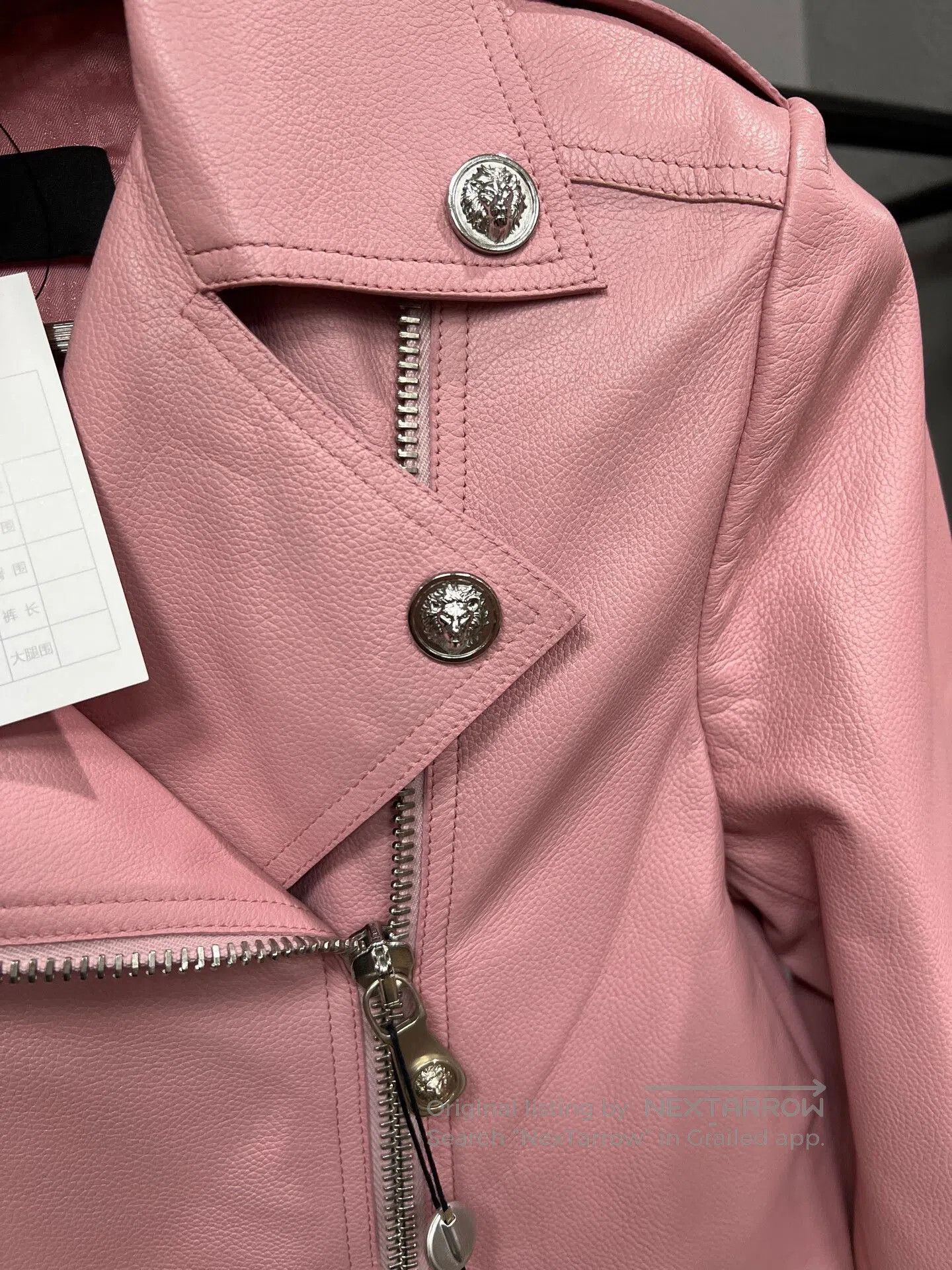 Versace pink leather jacket by Versace. Size M / US 6-8 / IT 42-44 - 3 Thumbnail