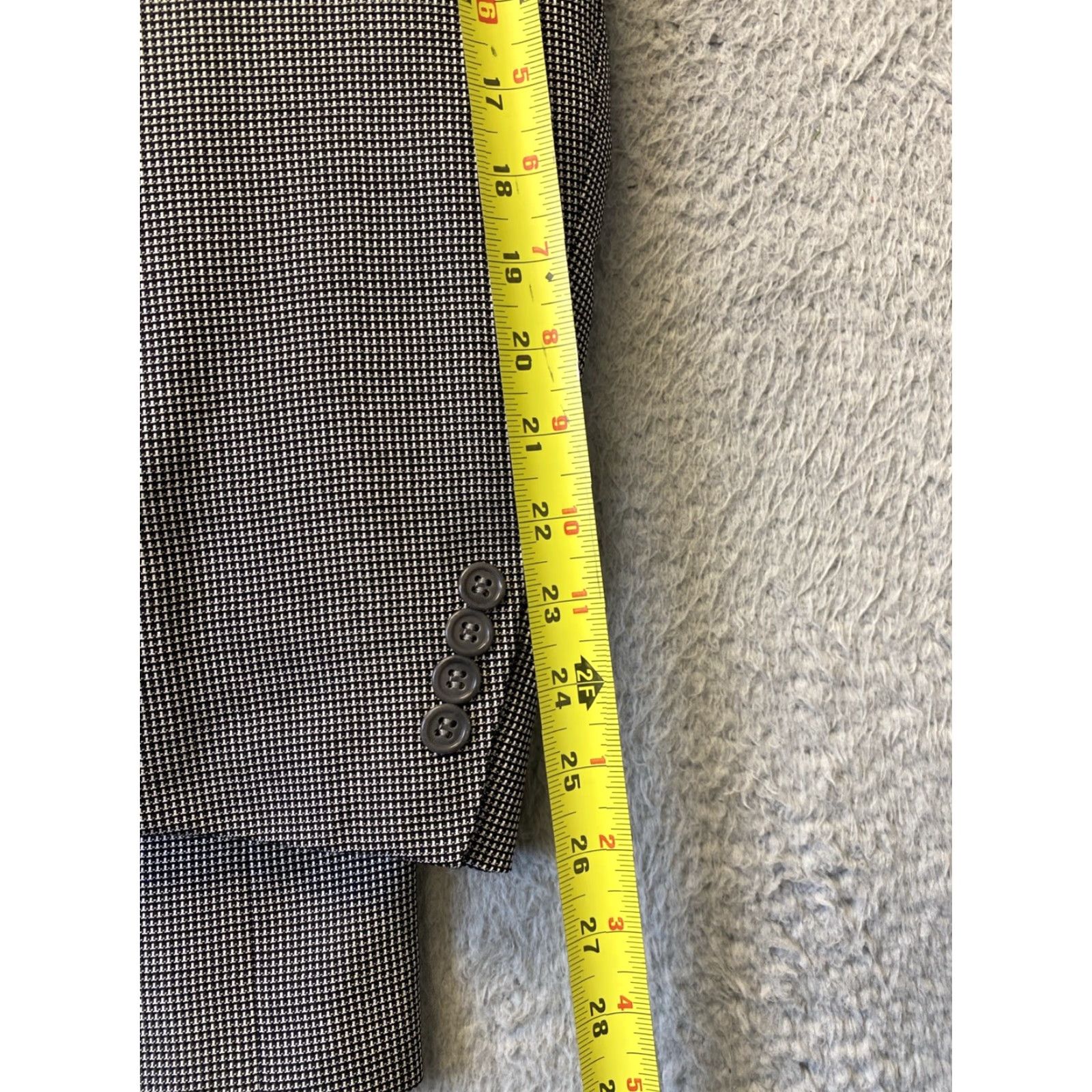 Nordstrom VINTAGE Nordstrom Hart Schaffner Marx Wool Blazer 42L Men’s Houndstooth Two-Button Single Vented Formal Business Cocktail Wedding Size 42L - 7 Thumbnail
