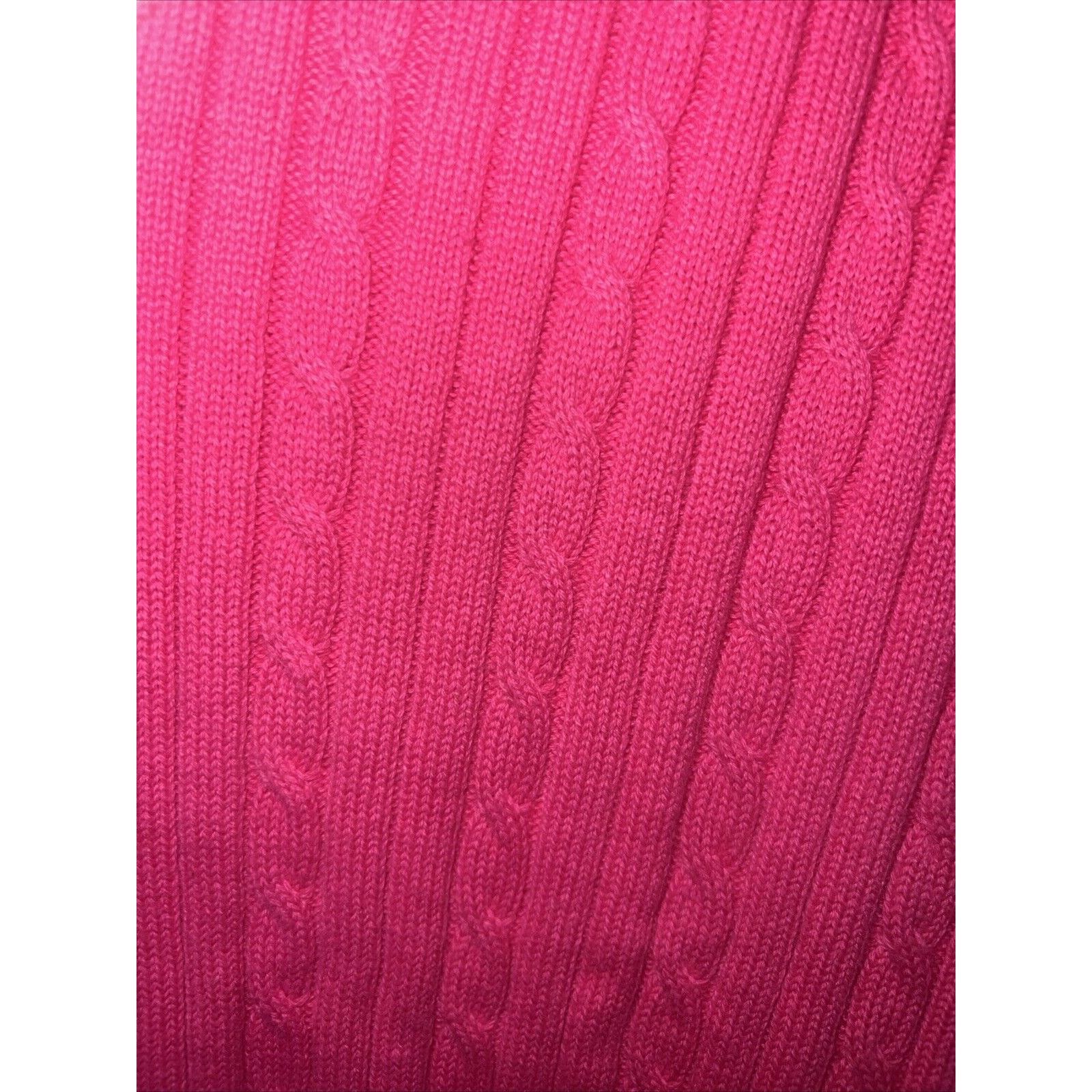 Chaps Chaps Sweater Women's Medium Pink V-Neck Shirt White Stripes Size M / US 6-8 / IT 42-44 - 4 Thumbnail