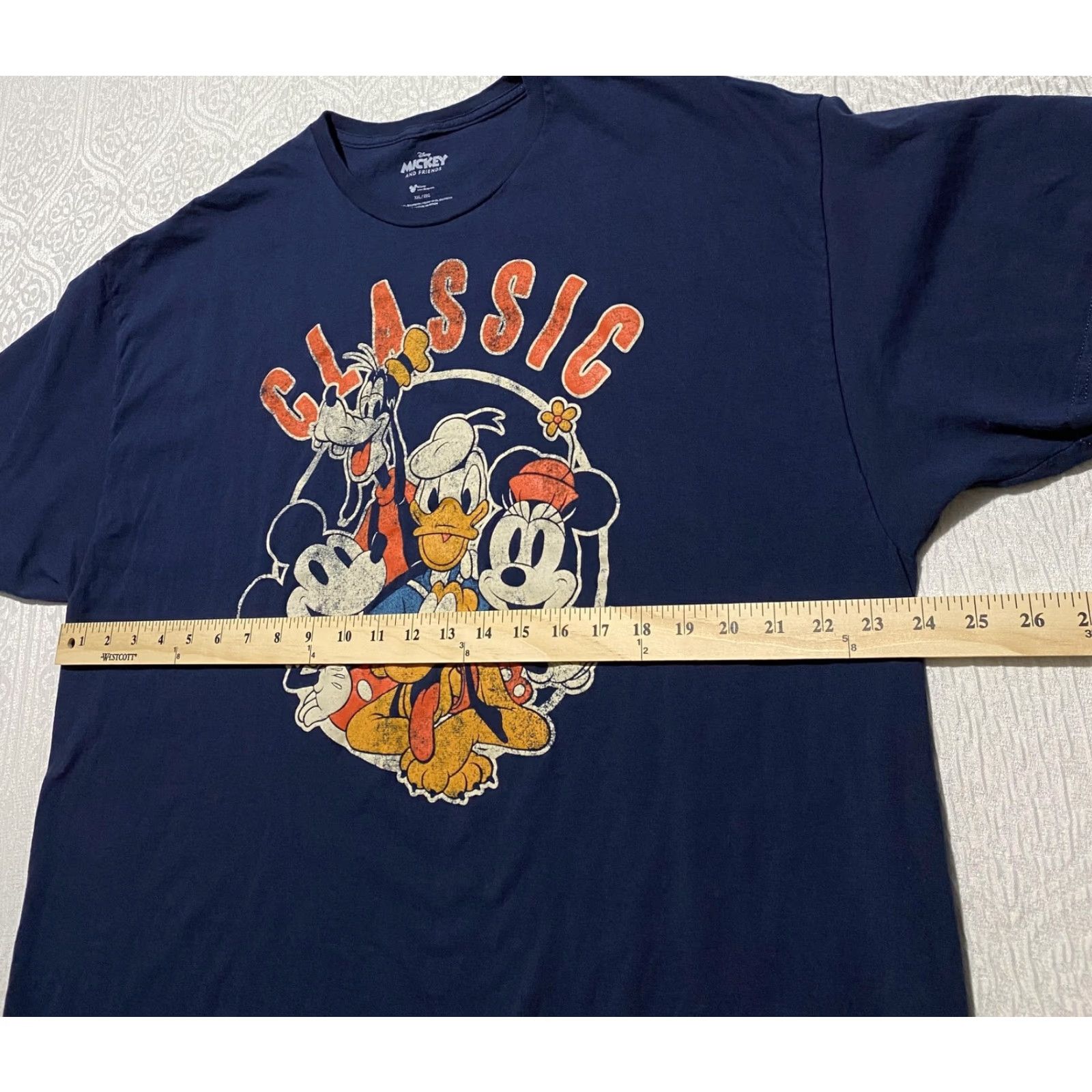 Disney Disney Mickey & Friends Shirt Mens 2XL Blue Graphic Tee Cartoon Classic Crew Neck Short Sleeve Navy blue 2XL Mens Size US XXL / EU 58 / 5 - 4 Thumbnail