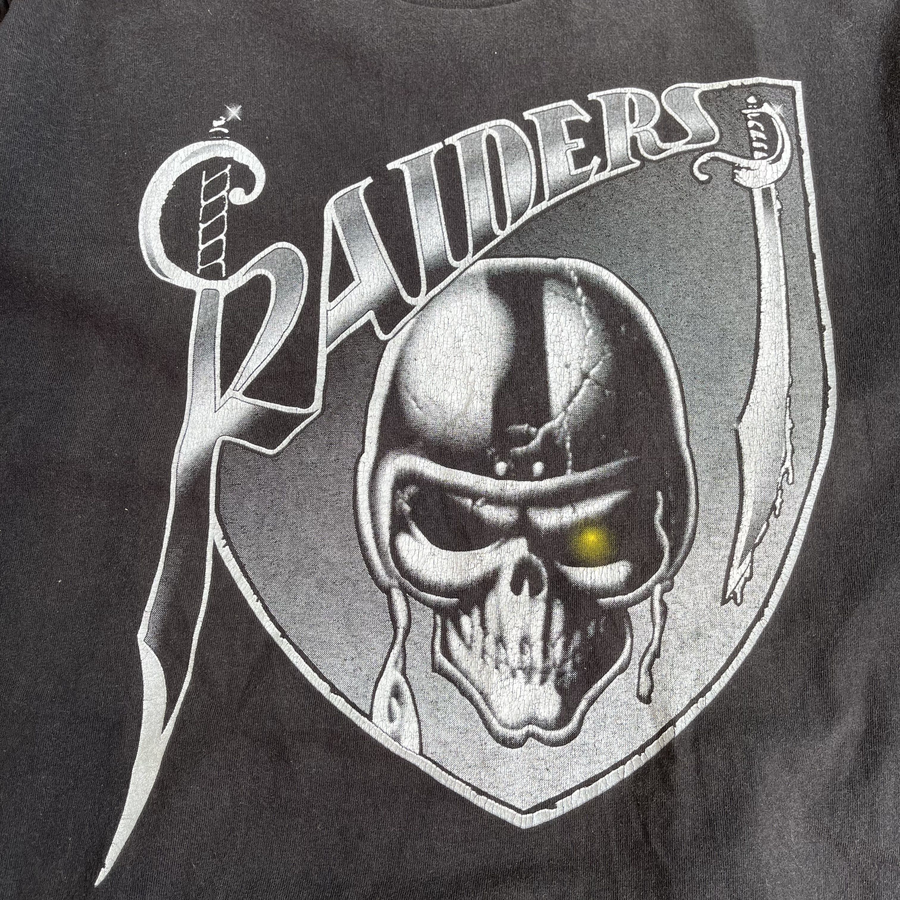 NFL Vintage 90s Skull Los Angeles Raiders T-shirt Size L Size US L / EU 52-54 / 3 - 3 Thumbnail