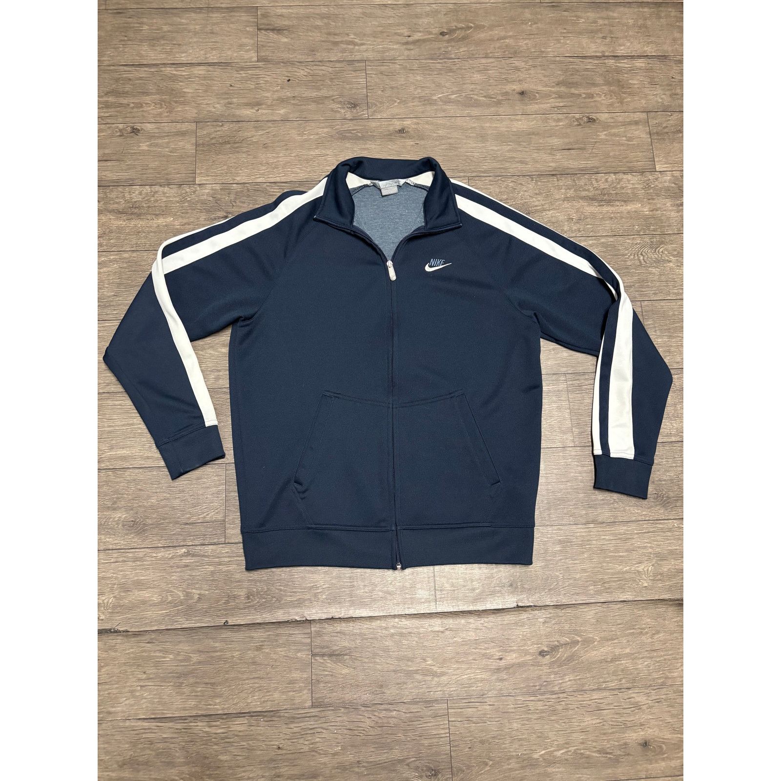 Nike × Vintage Vintage Nike Blue Track Jacket Sz L 00s Size US L / EU 52-54 / 3 - 1 Thumbnail