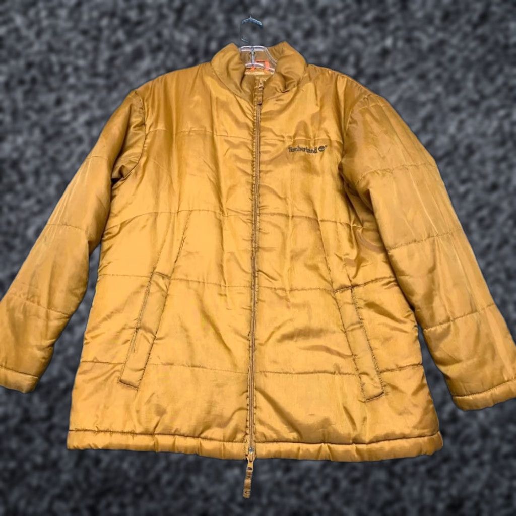 Timberland Timberland Puffer Jacket Mens XL Yellow Nylon Quilted Insulated Outdoor Jacket Size US XL / EU 56 / 4 - 1 Thumbnail