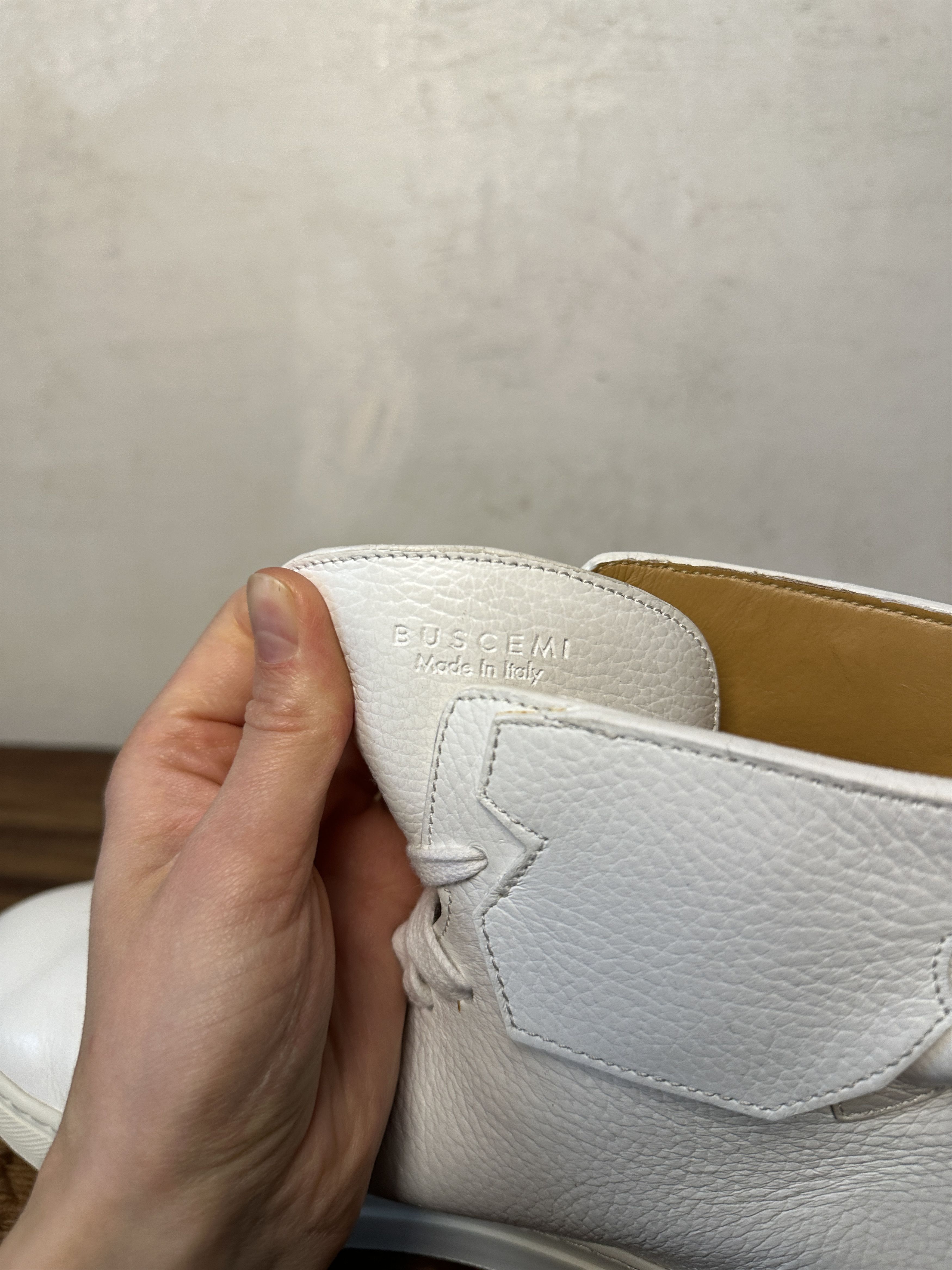 Buscemi BUSCEMI White Pelle Calf Leather Gold 125MM Sneakers Size US 13 / EU 46 - 9 Thumbnail