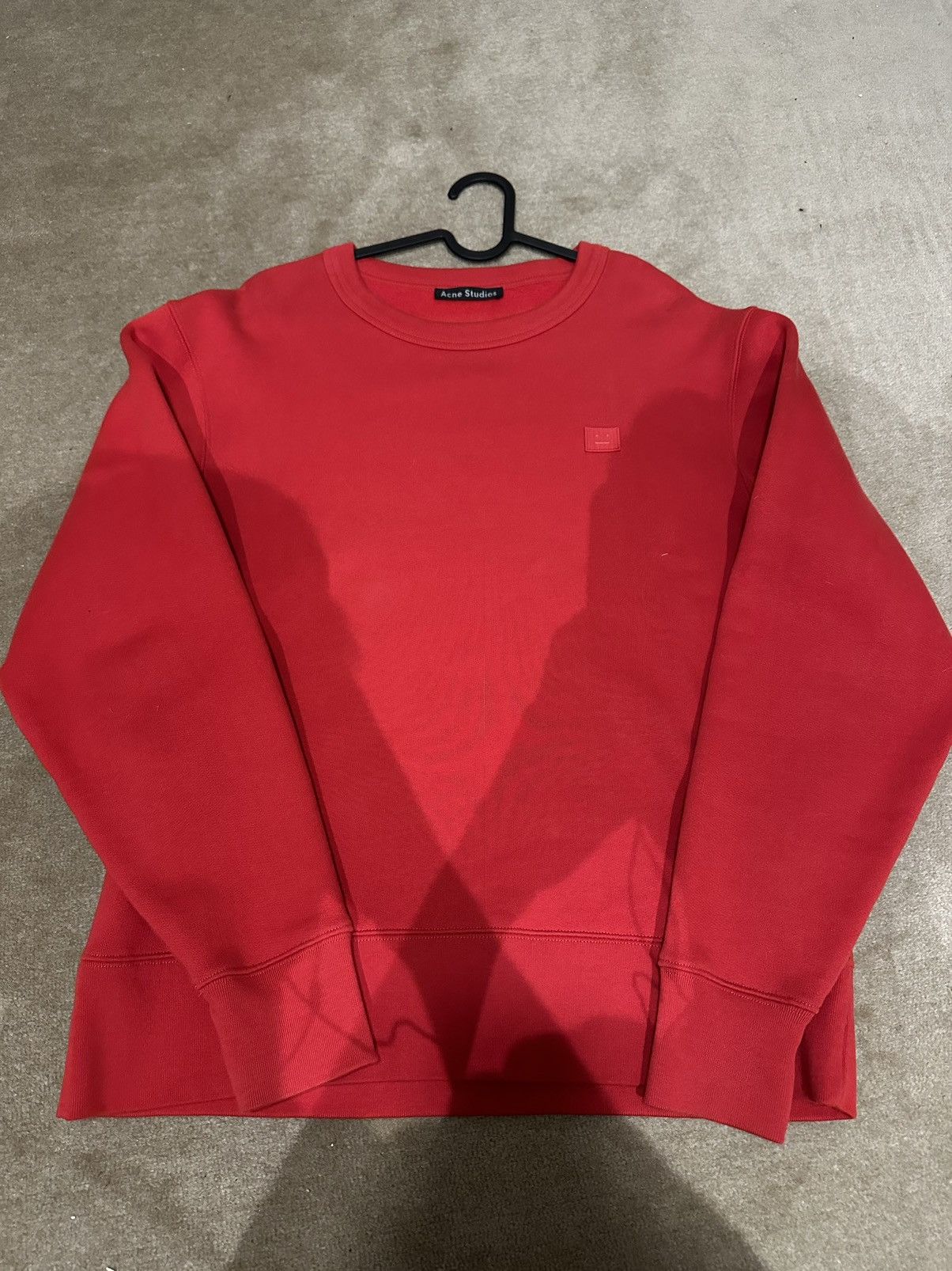 image of Acne Studios Face Crewneck Sweatshirt Size S in Red, Men's