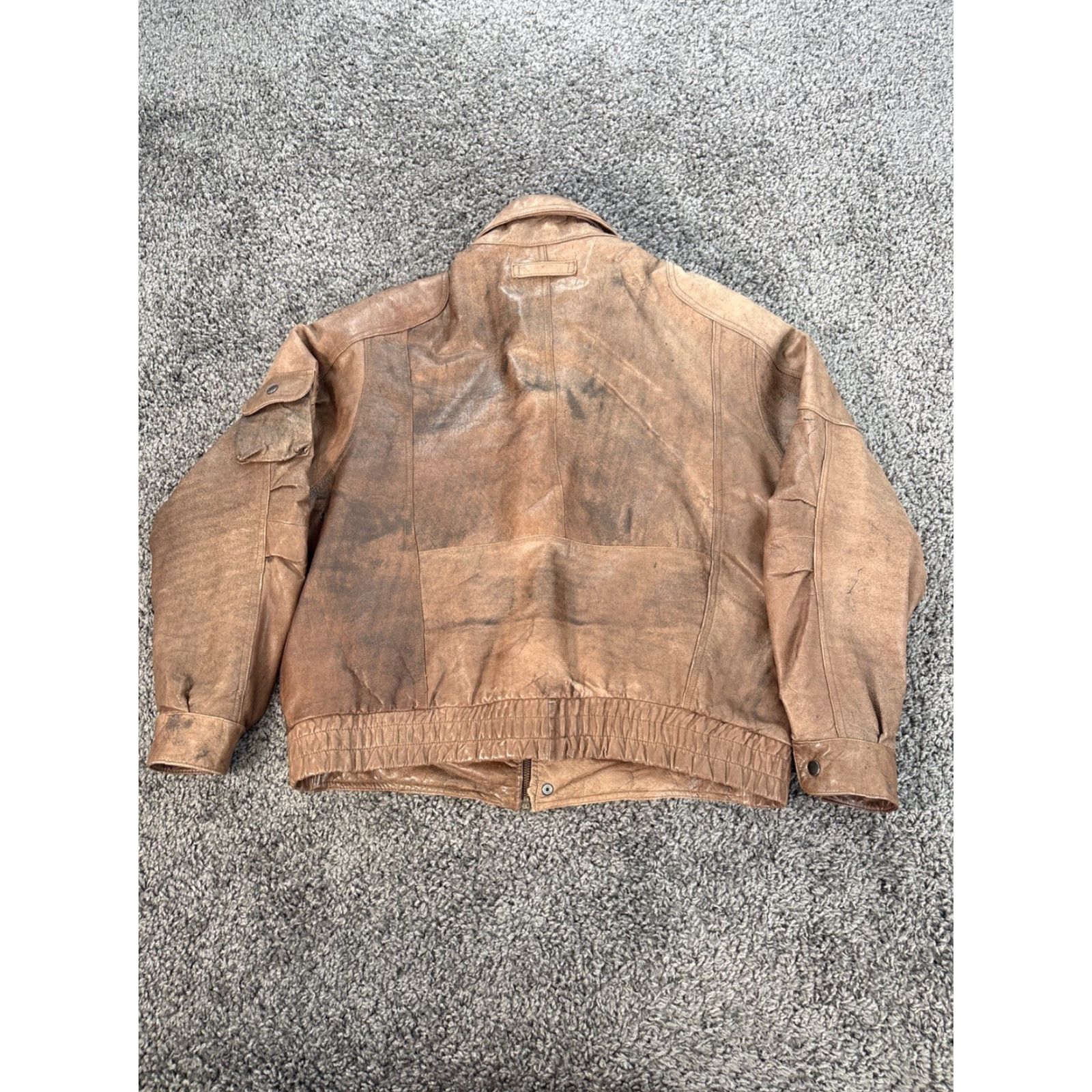 Vintage VINTAGE Reed Sportswear Leather Jacket Men's Bomber Size M/L Brown Full Zip Jacket Size US M / EU 48-50 / 2 - 5 Thumbnail
