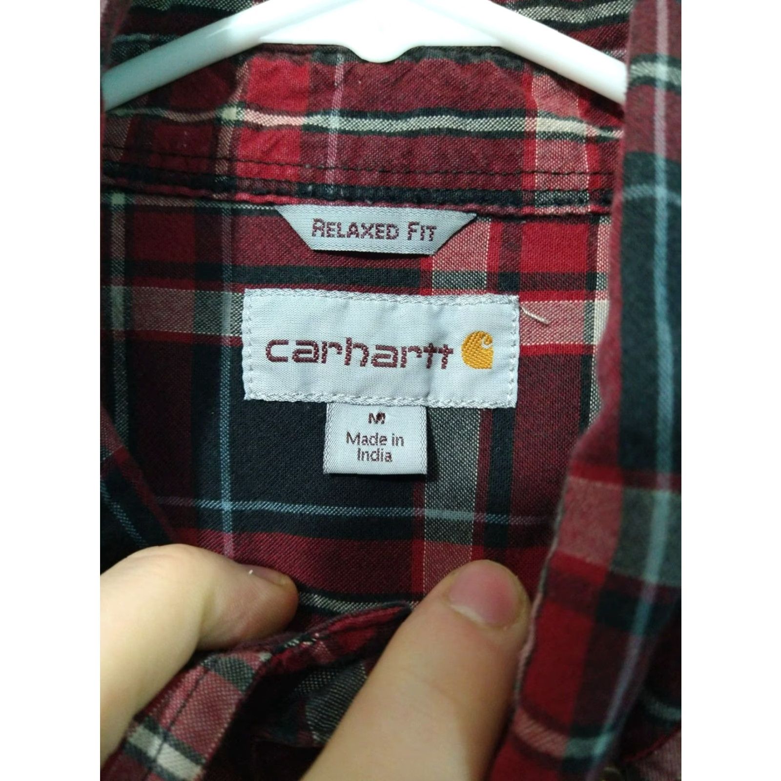 Carhartt Carhartt Shirt Mens Medium Black Red Plaid Relaxed Fit Long Sleeve Button Down Shirt - Carhartt Button-Up Casual Workwear Mens Size US M / EU 48-50 / 2 - 7 Thumbnail