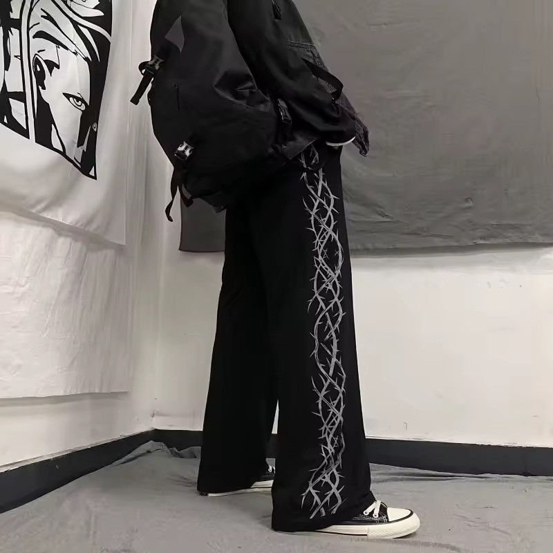 Designer × Japanese Brand Punk Loose Harajuku Gothic Hip Hop Sweatpants Trousers Size US 30 / EU 46 - 10 Thumbnail
