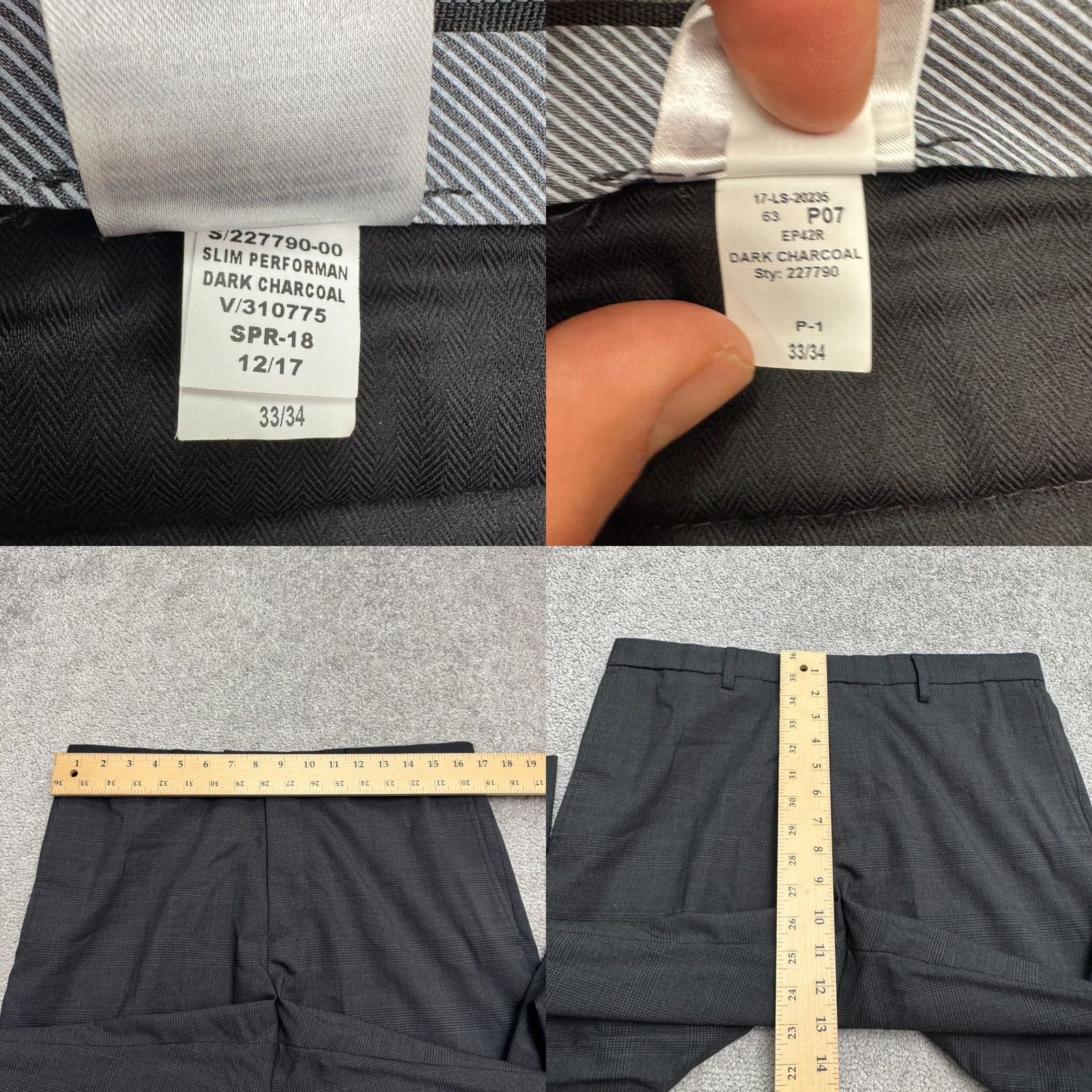 Banana Republic Banana Republic Slim Performance Wool Dress Pants Mens 34x34 Charcoal Gray Plaid Dress Pants Slim Men 34in 34in Gray Wool Ban... Size US 34 / EU 50 - 9 Thumbnail