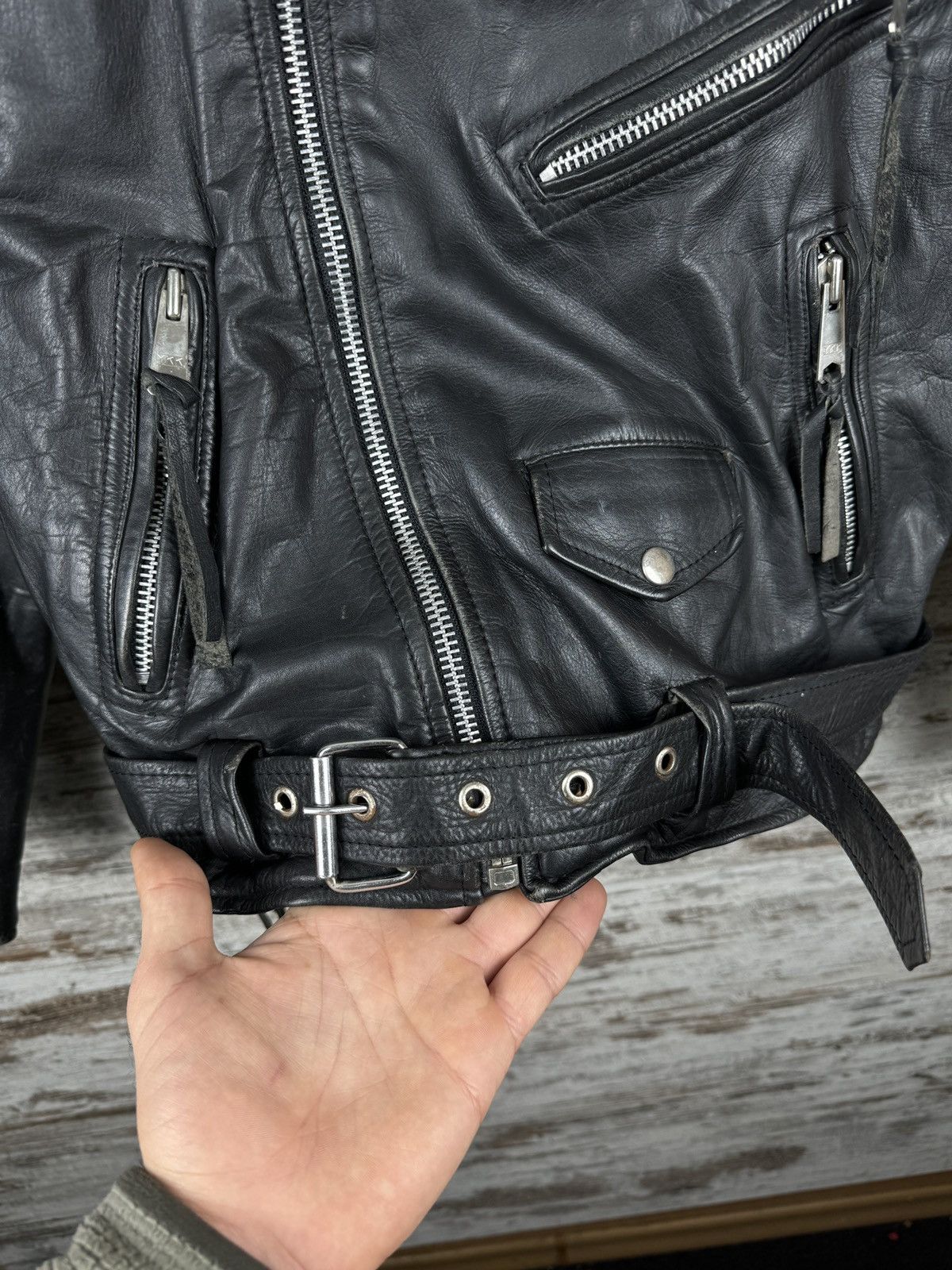 Leather Mens Vintage Leather jacket bombers biker 90s rare y2k Size US S / EU 44-46 / 1 - 10 Thumbnail