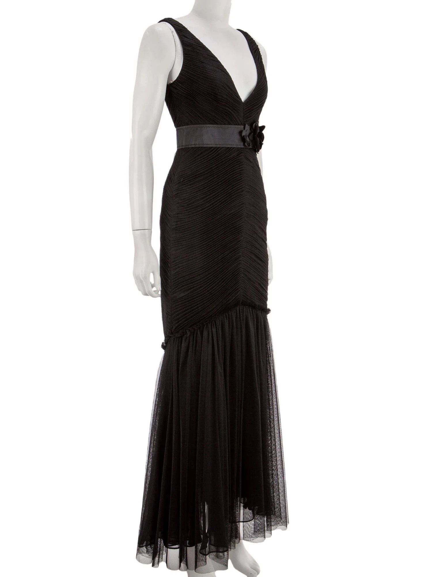 Vera Wang Eloise tulle evening gown in black Size S / US 4 / IT 40 - 2 Thumbnail