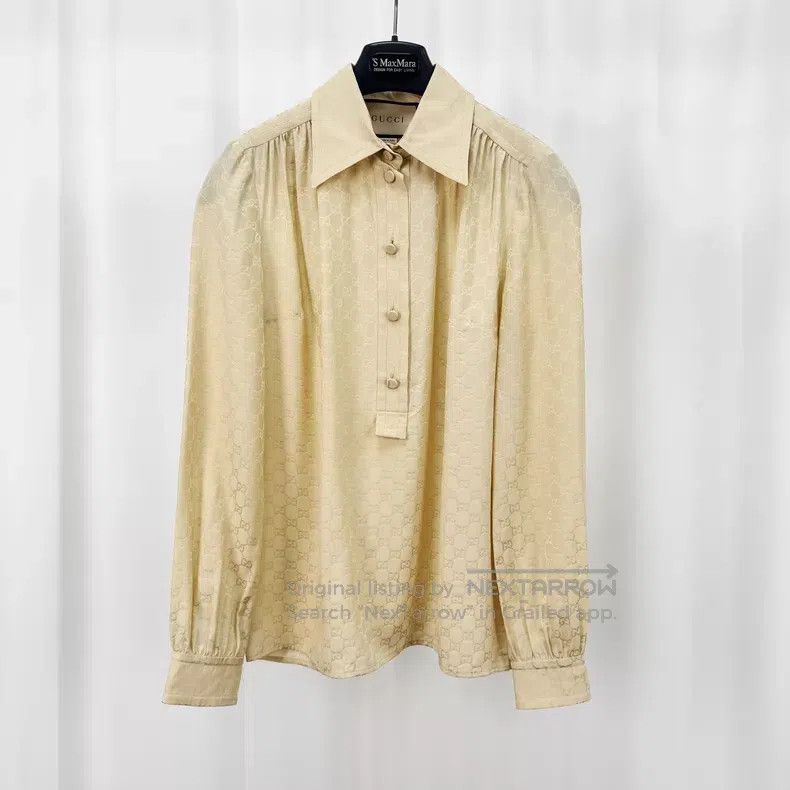 Gucci Gucci Dark-patterned old-flowered silk shirt Size XS / US 0-2 / IT 36-38 - 1 Thumbnail