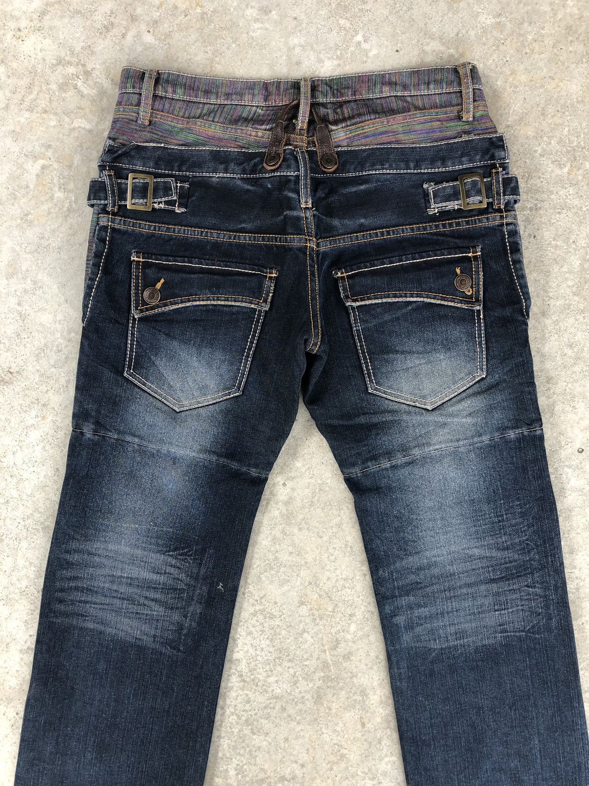 Japanese Brand Japanese Gumu Double Waist Distressed Jeans Size US 33 - 10 Thumbnail