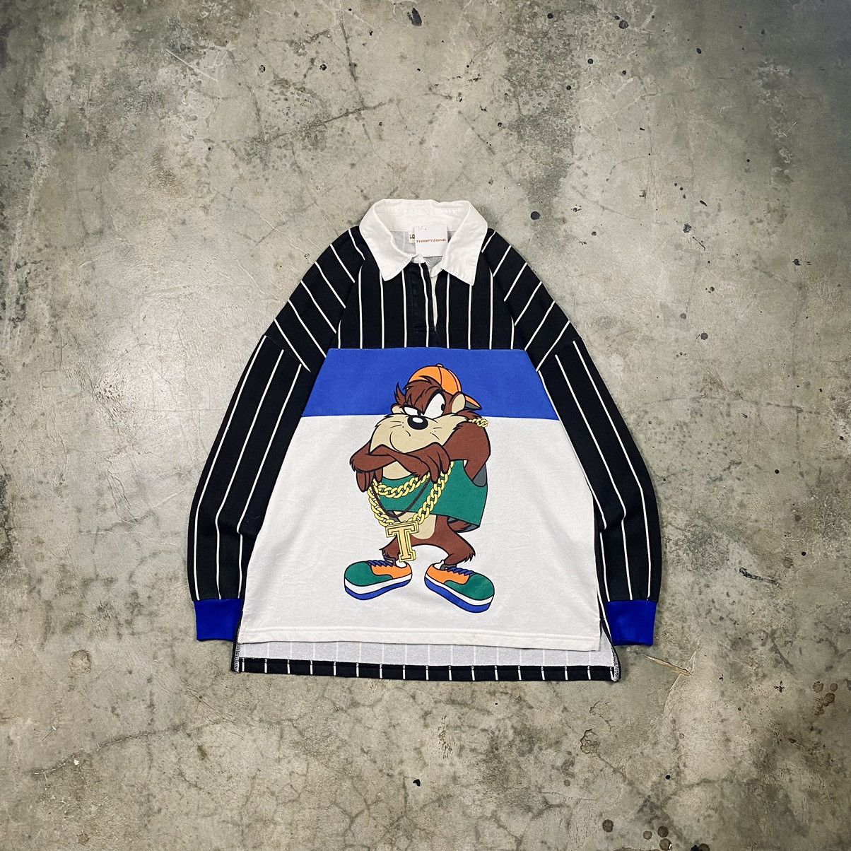 Cartoon Network × Vintage y2k Looney Tunes Tazmania Polos Rugby Sweatshirt Size US M / EU 48-50 / 2 - 1 Thumbnail