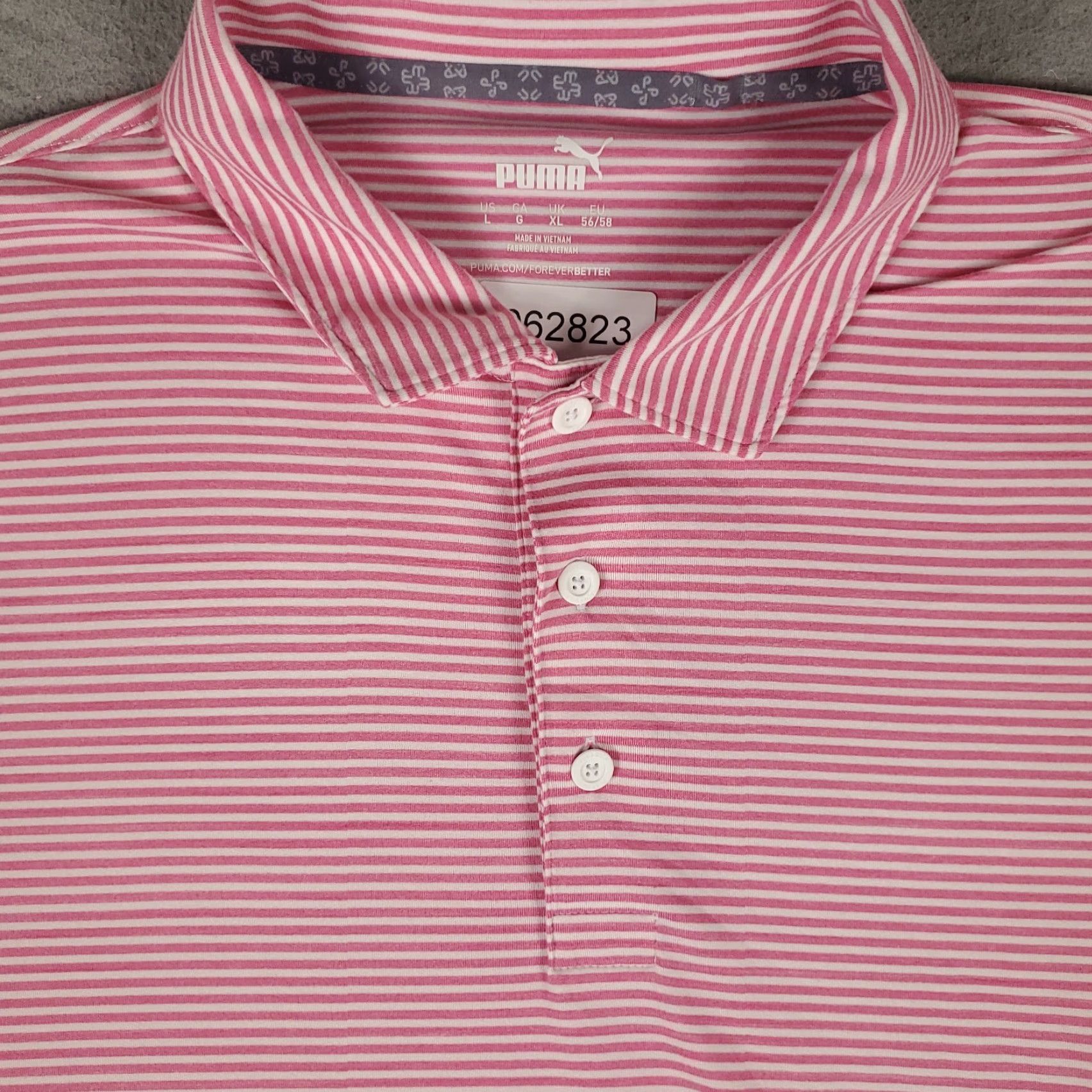 Puma Puma Polo Shirt Mens Size L Pink Striped Golf Casual Short Sleeve Polo Shirt Mens L Pink Striped Golf Casual Short Sleeve Size US L / EU 52-54 / 3 - 2 Thumbnail