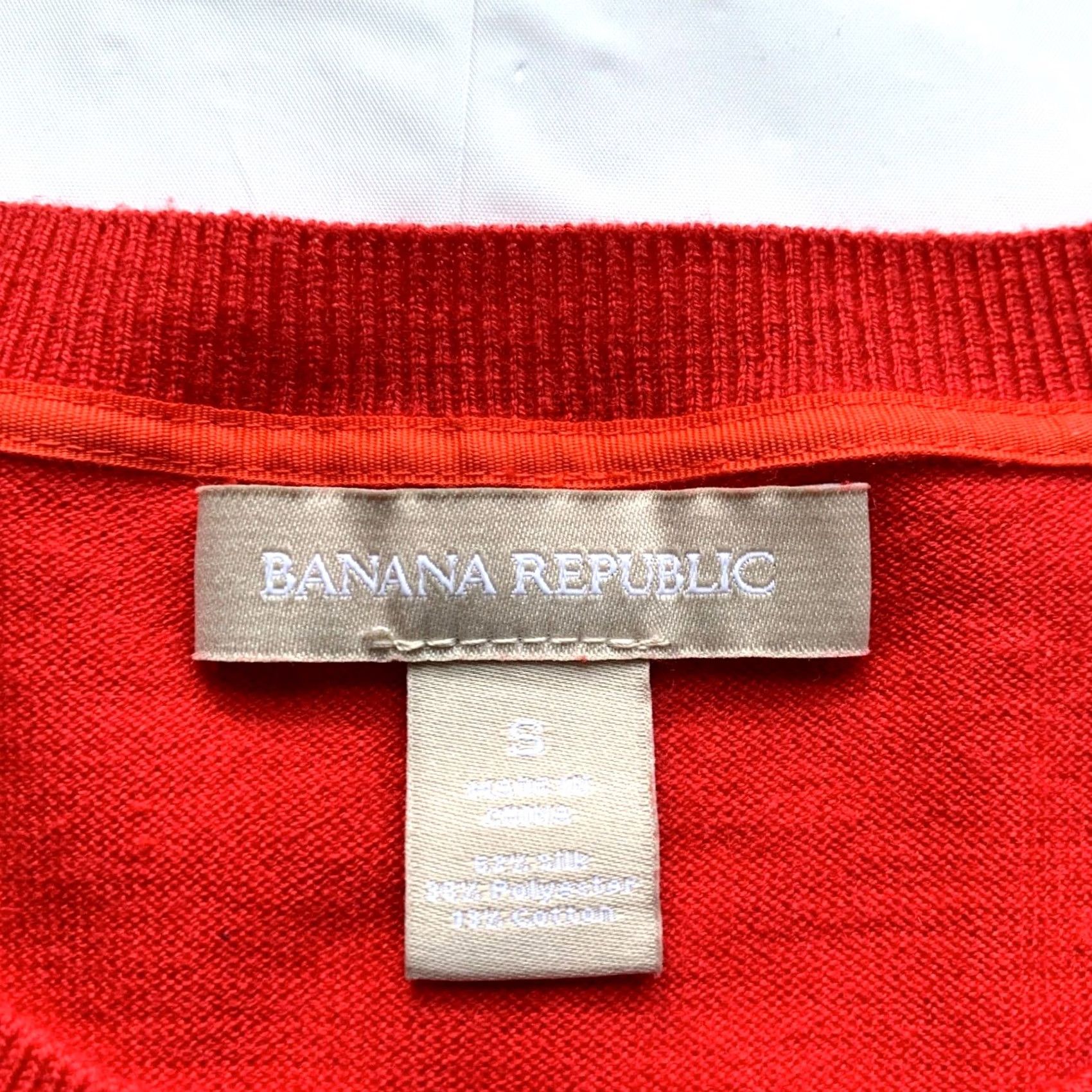 Banana Republic Banana Republic Silk Blend Cardigan Sweater Womens Small 3/4 Sleeve Red Lava NEW Size S / US 4 / IT 40 - 5 Thumbnail