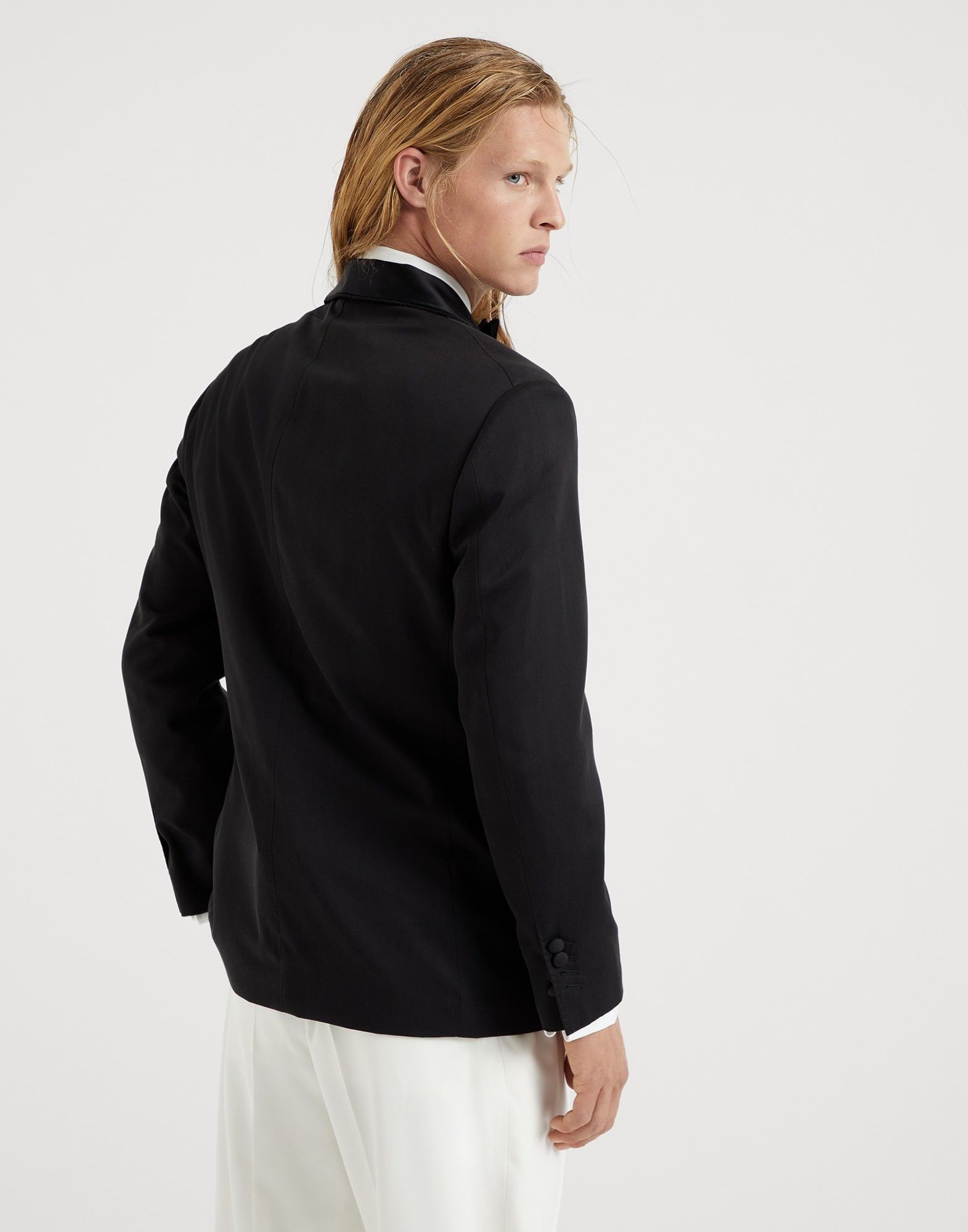 Brunello Cucinelli Woven Jacket Wool in Black Size US XL / EU 56 / 4 - 3 Thumbnail