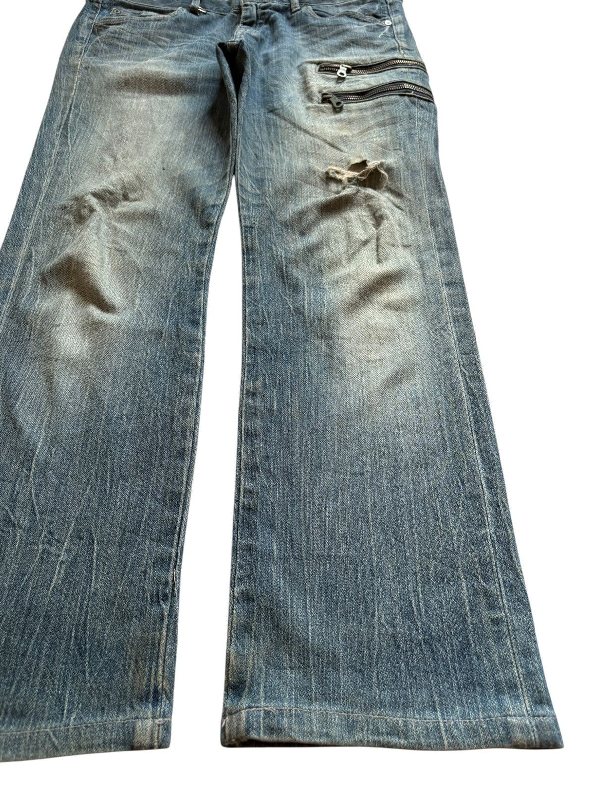 Japanese Brand Vintage Japanese Brand Tactical Mud Wash Ripped Jeans Size US 33 - 7 Thumbnail