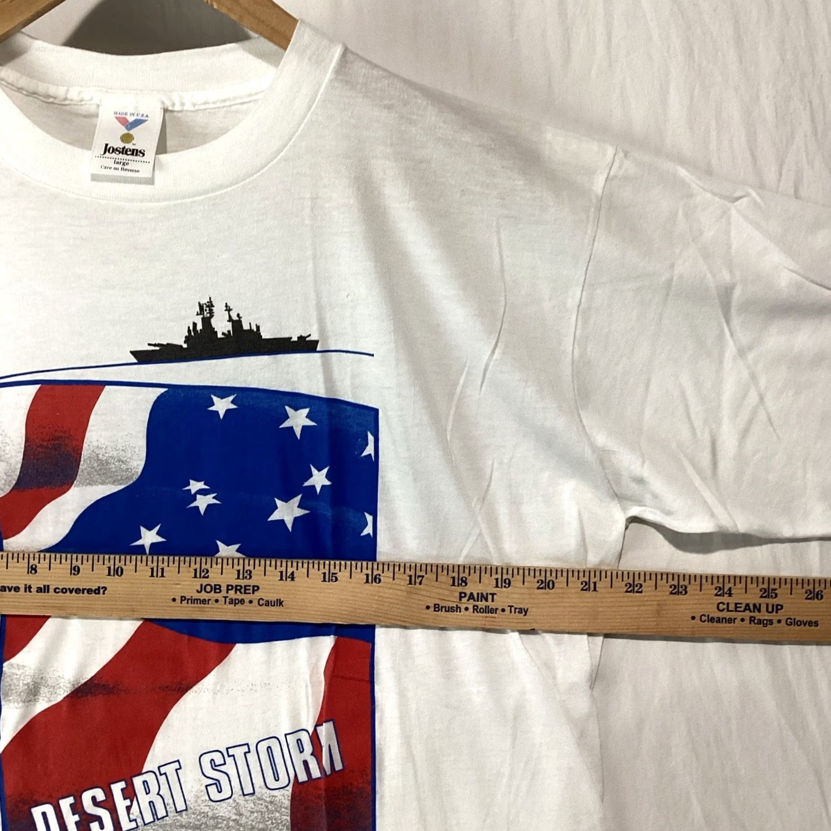 Vintage VINTAGE Gulf War Shirt Mens L Desert Storm Military 90s T-Shirt White Cotton Blend Polyester Crew Neck Short Sleeve Logo USA 90s Mens Size US L / EU 52-54 / 3 - 6 Thumbnail