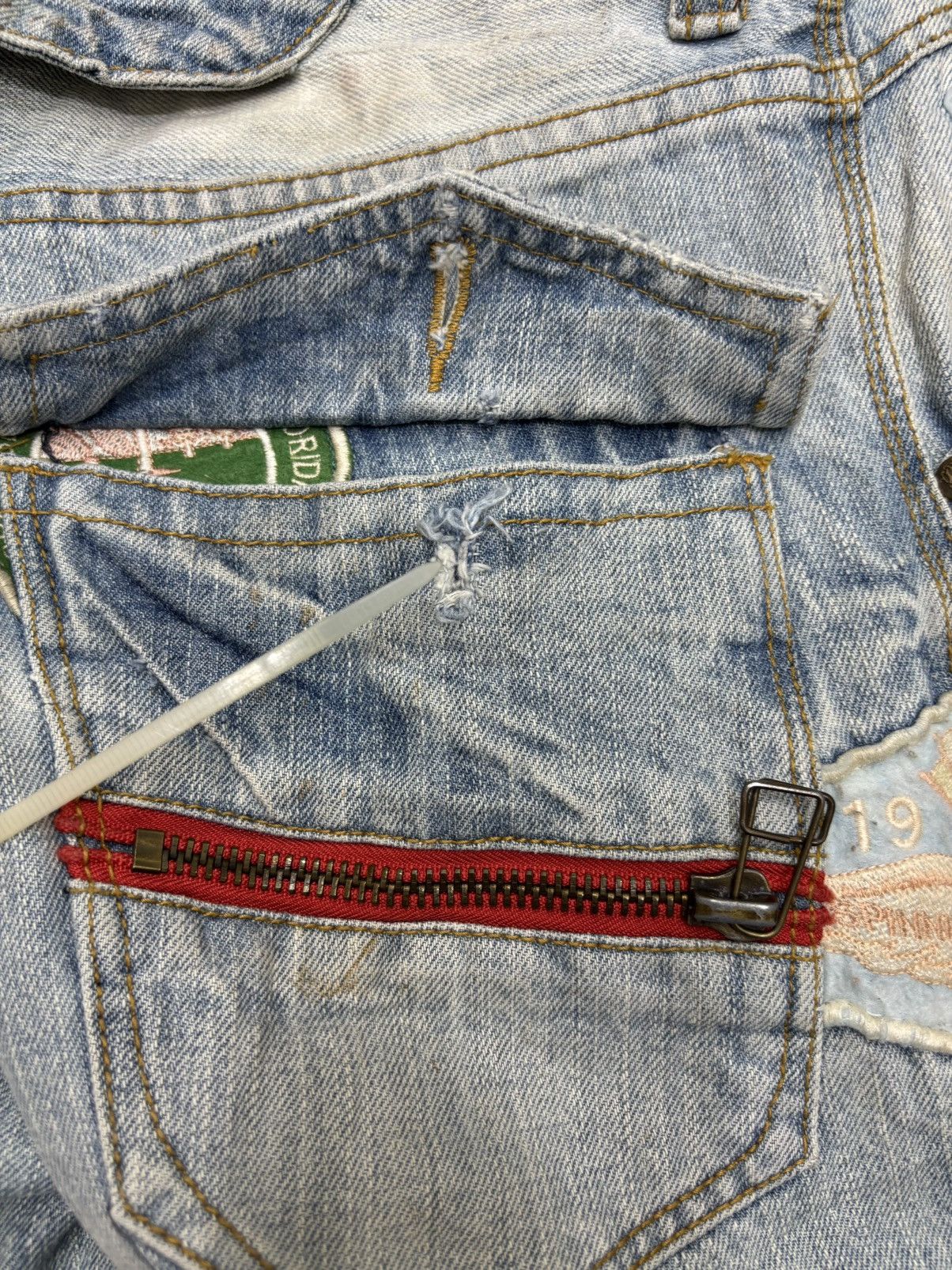 Japanese Brand 💥Insane Style Patches X Shots Distressed MPocket Denim F663 Size US 32 / EU 48 - 21 Thumbnail